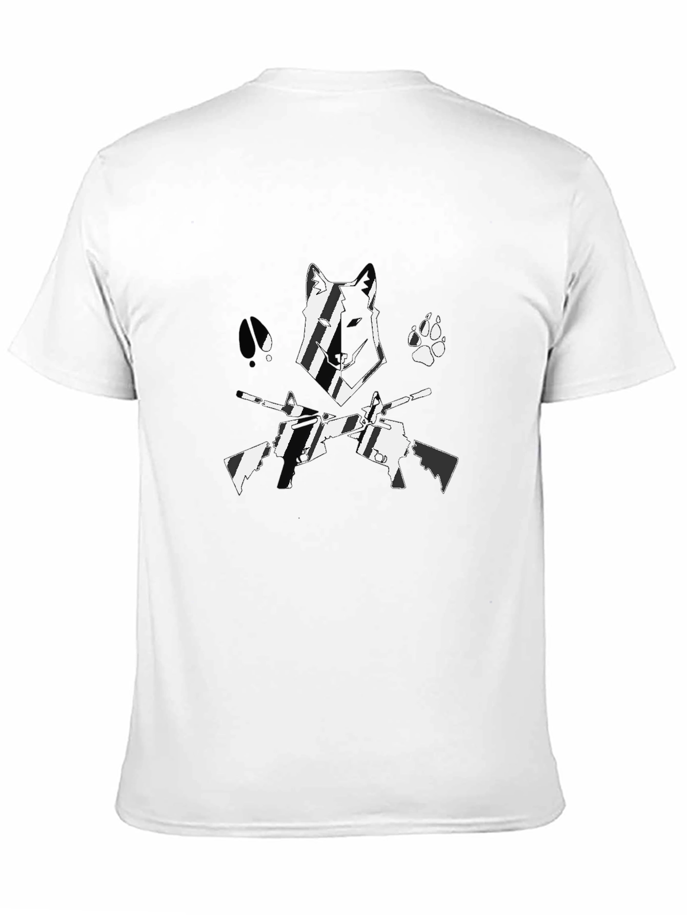 Wolf & Guns Graphic Black T-Shirt
