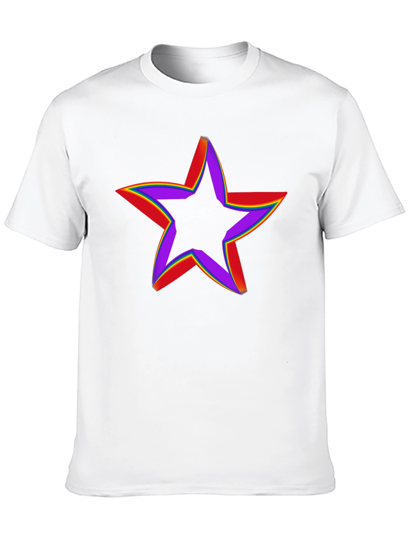 Rainbow Star Graphic Tee - Black