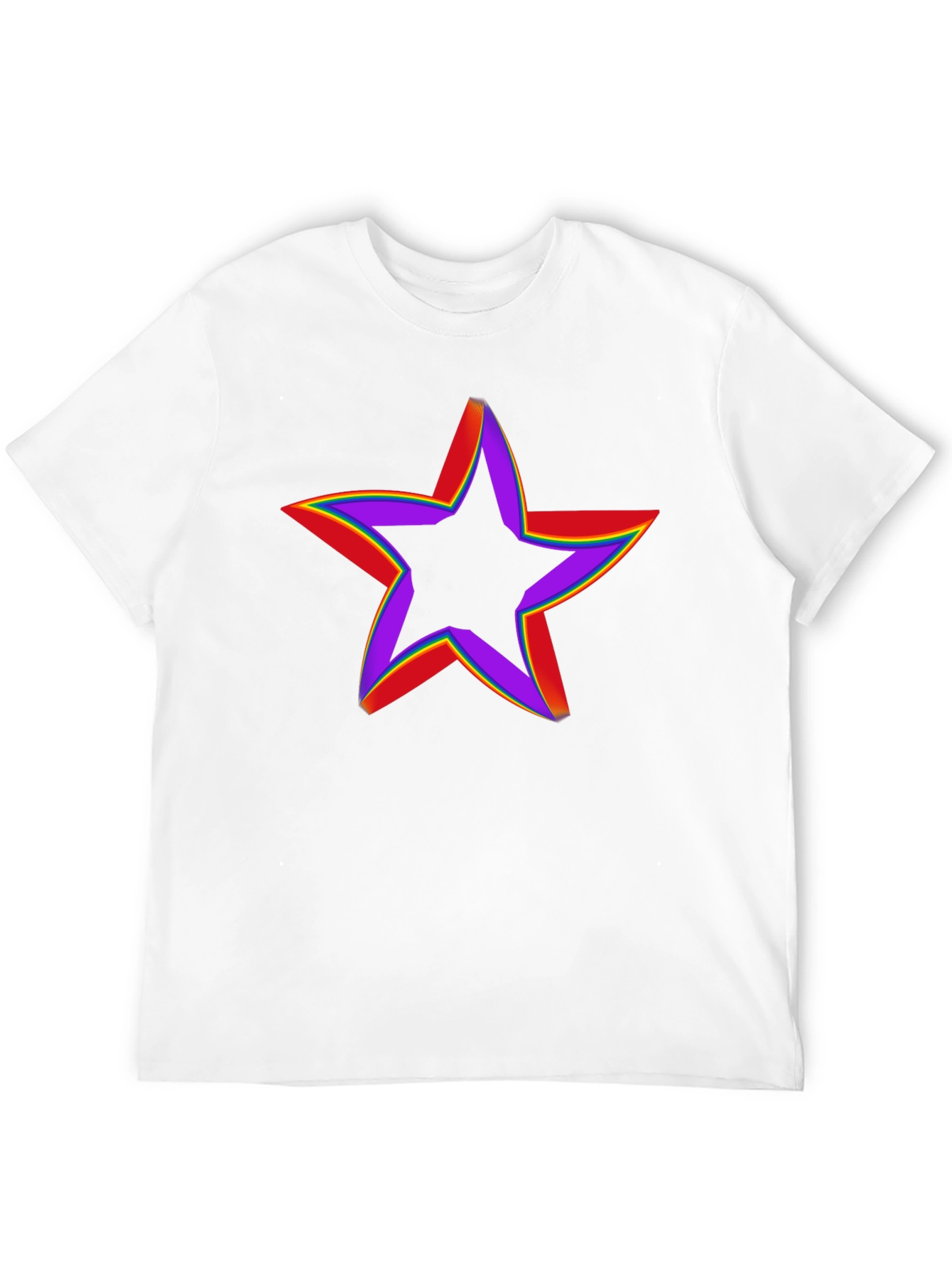 Rainbow Star Graphic Tee - Black