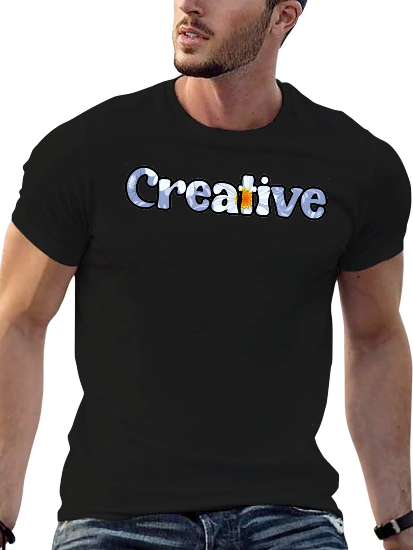 Creative Graphic Black T-Shirt