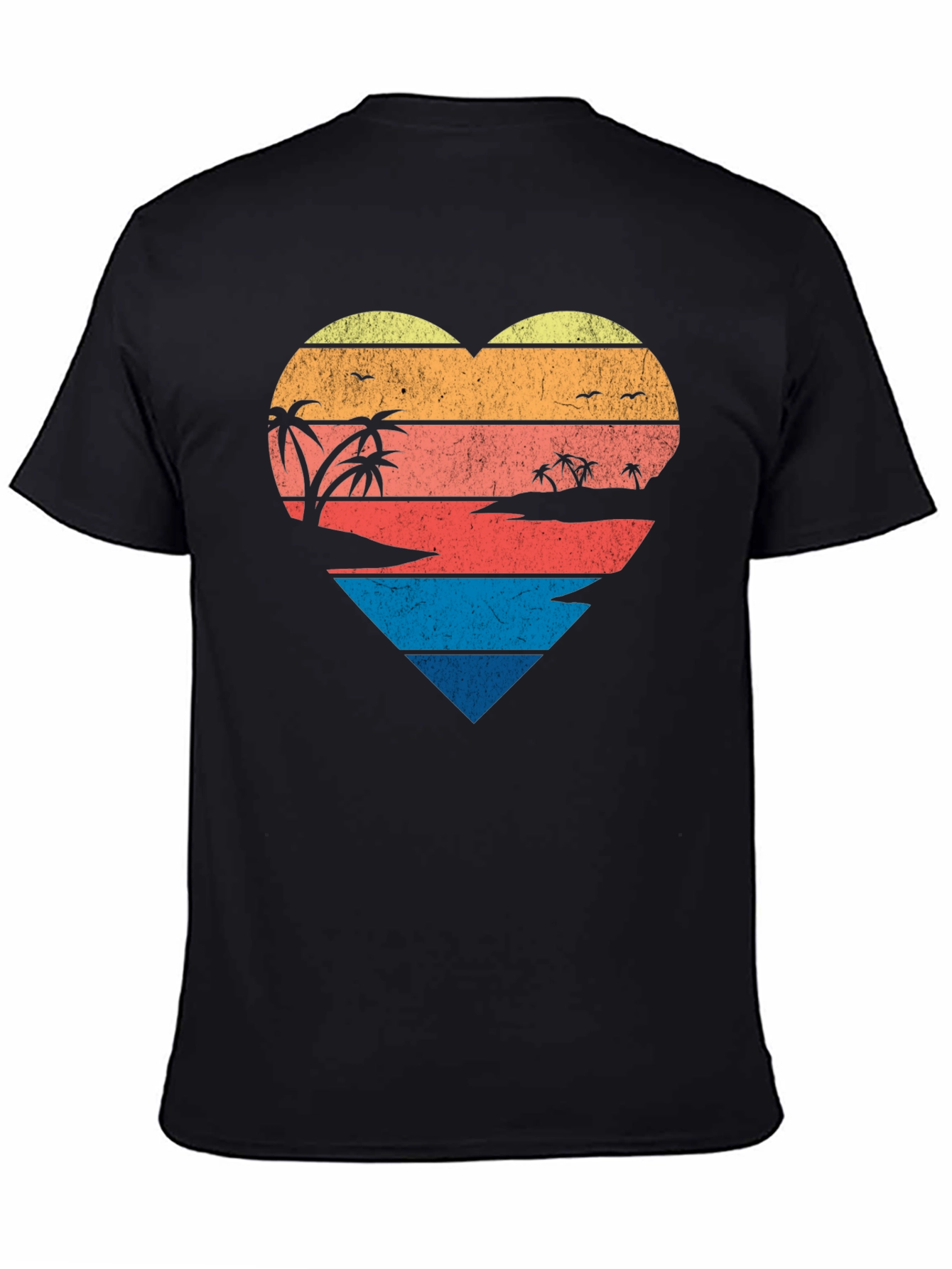 Retro Beach Heart Graphic T-Shirt