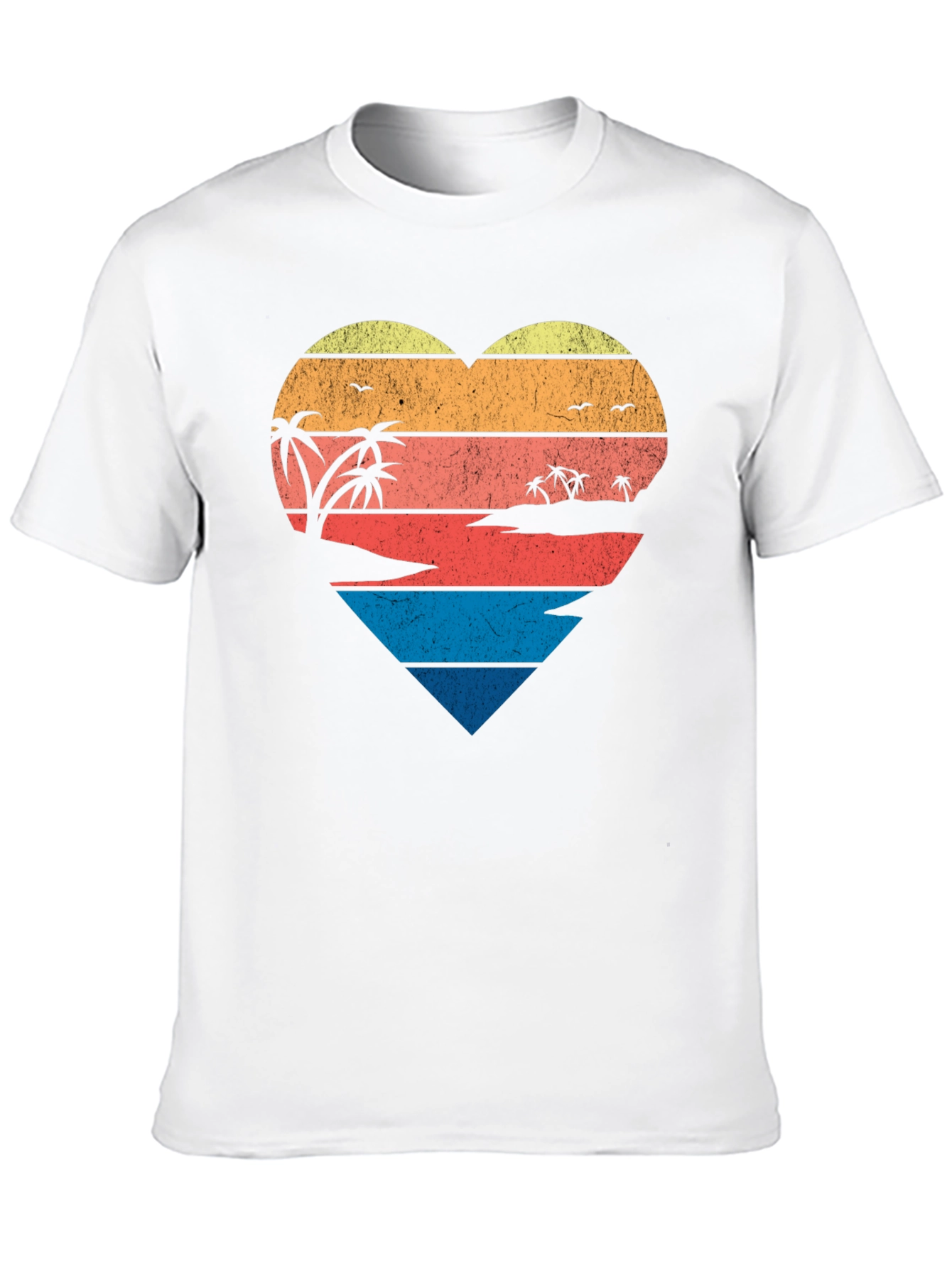 Retro Beach Heart Graphic T-Shirt