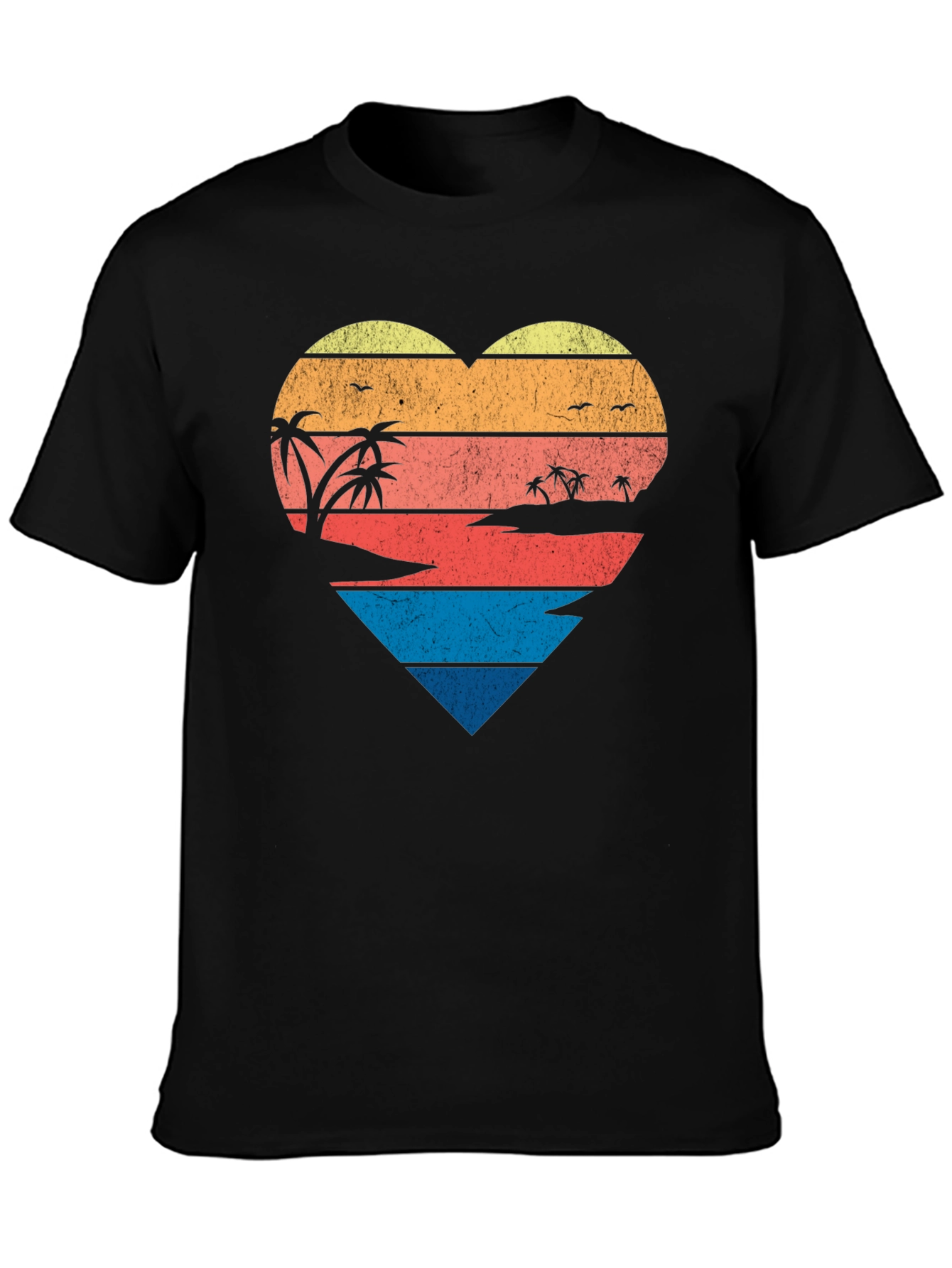 Retro Beach Heart Graphic T-Shirt