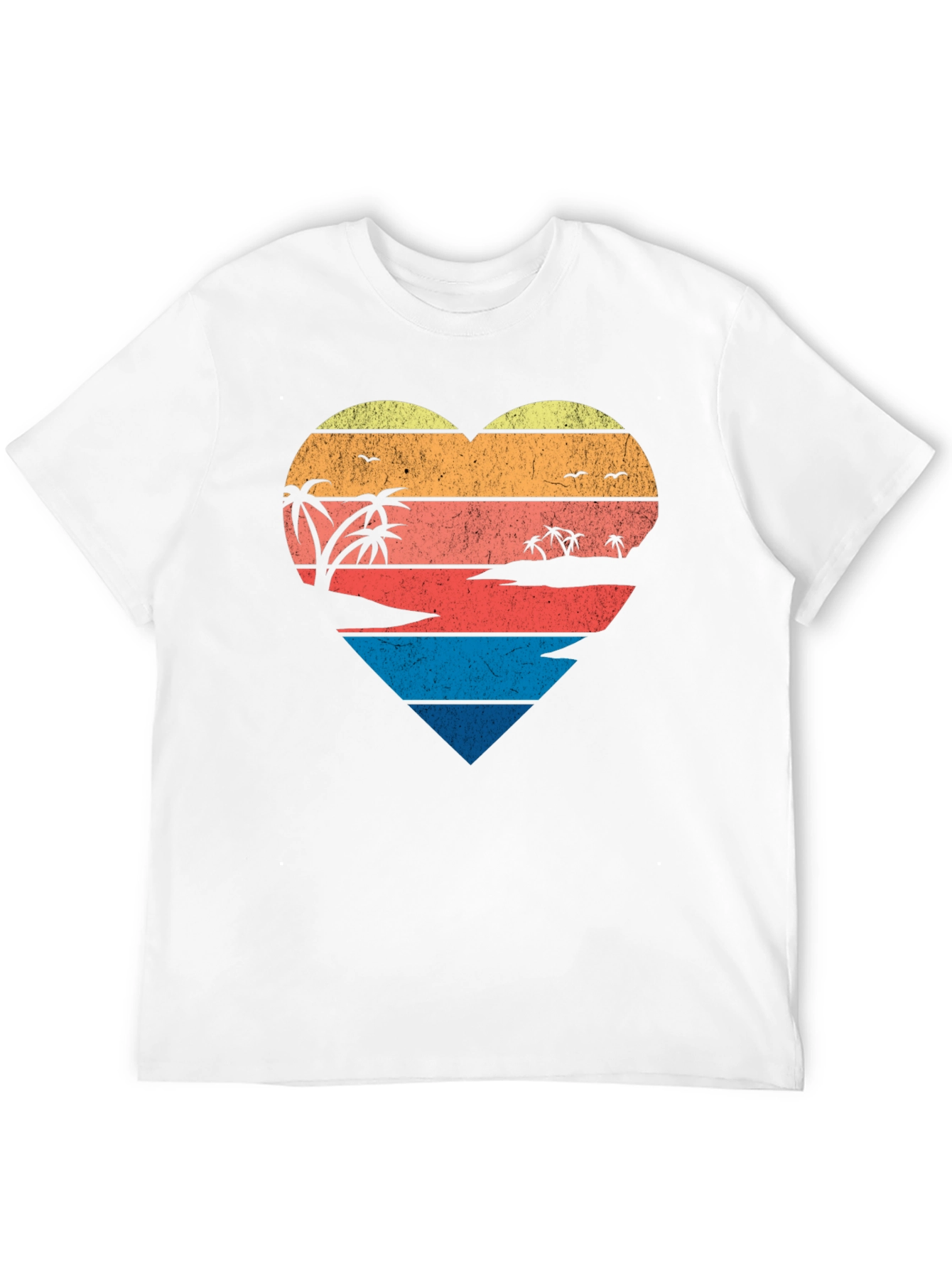 Retro Beach Heart Graphic T-Shirt
