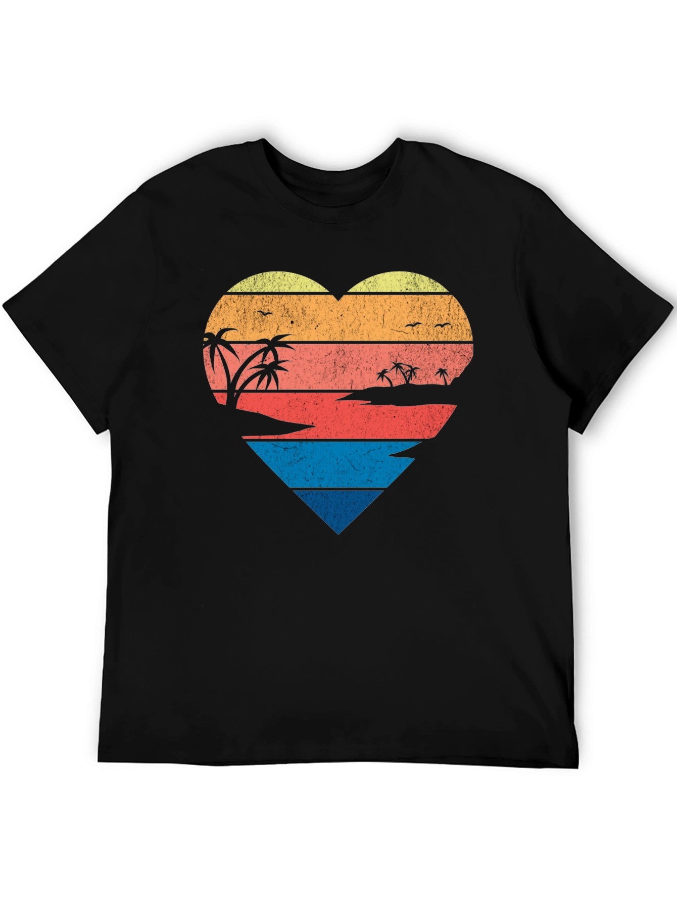 Retro Beach Heart Graphic T-Shirt