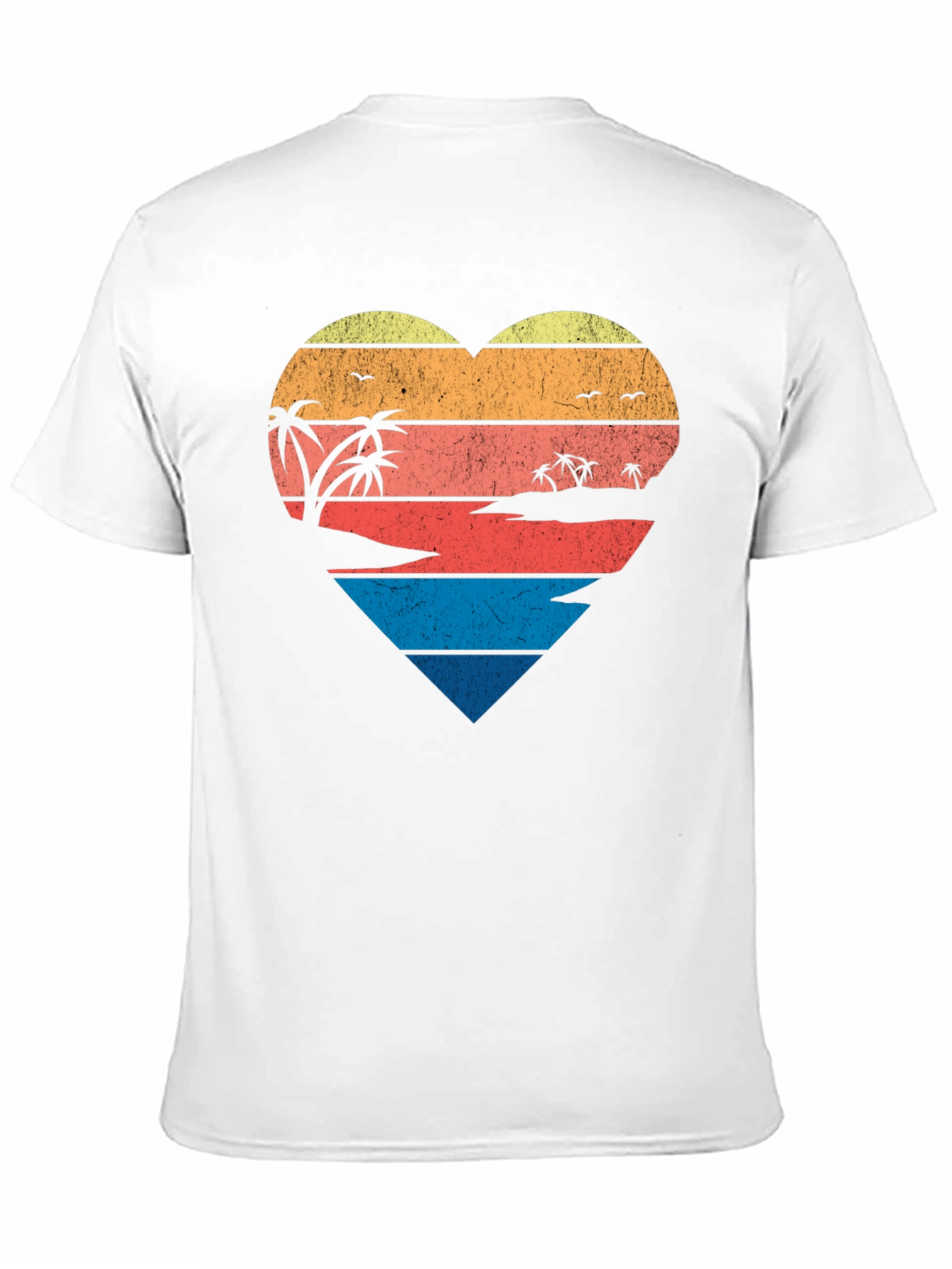 Retro Beach Heart Graphic T-Shirt