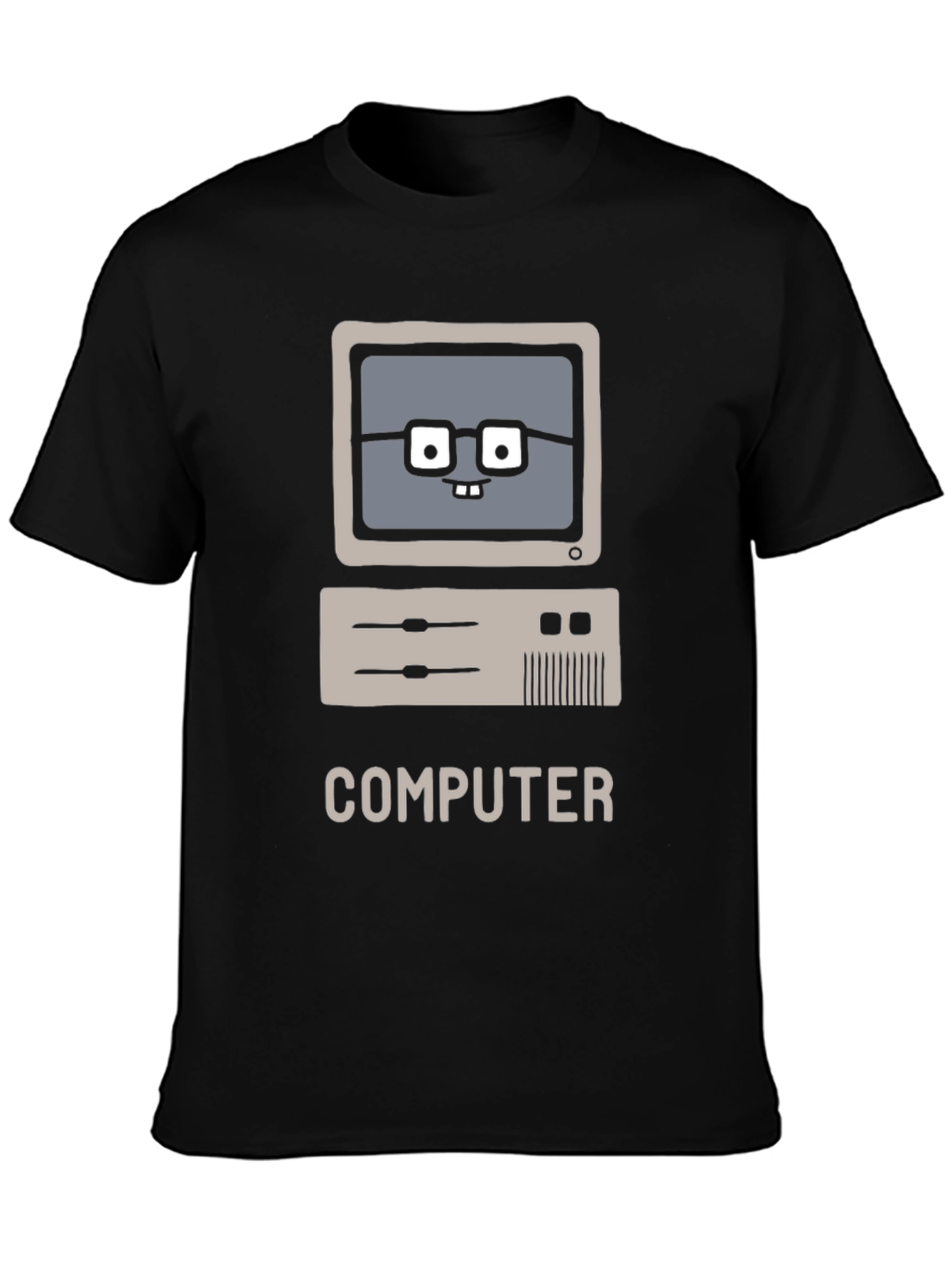 Nerd Computer Graphic Tee - Black