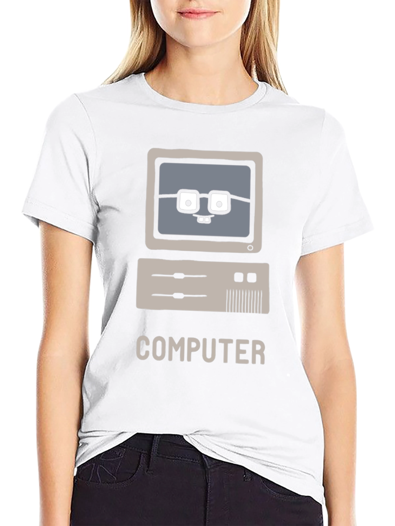 Nerd Computer Graphic Tee - Black