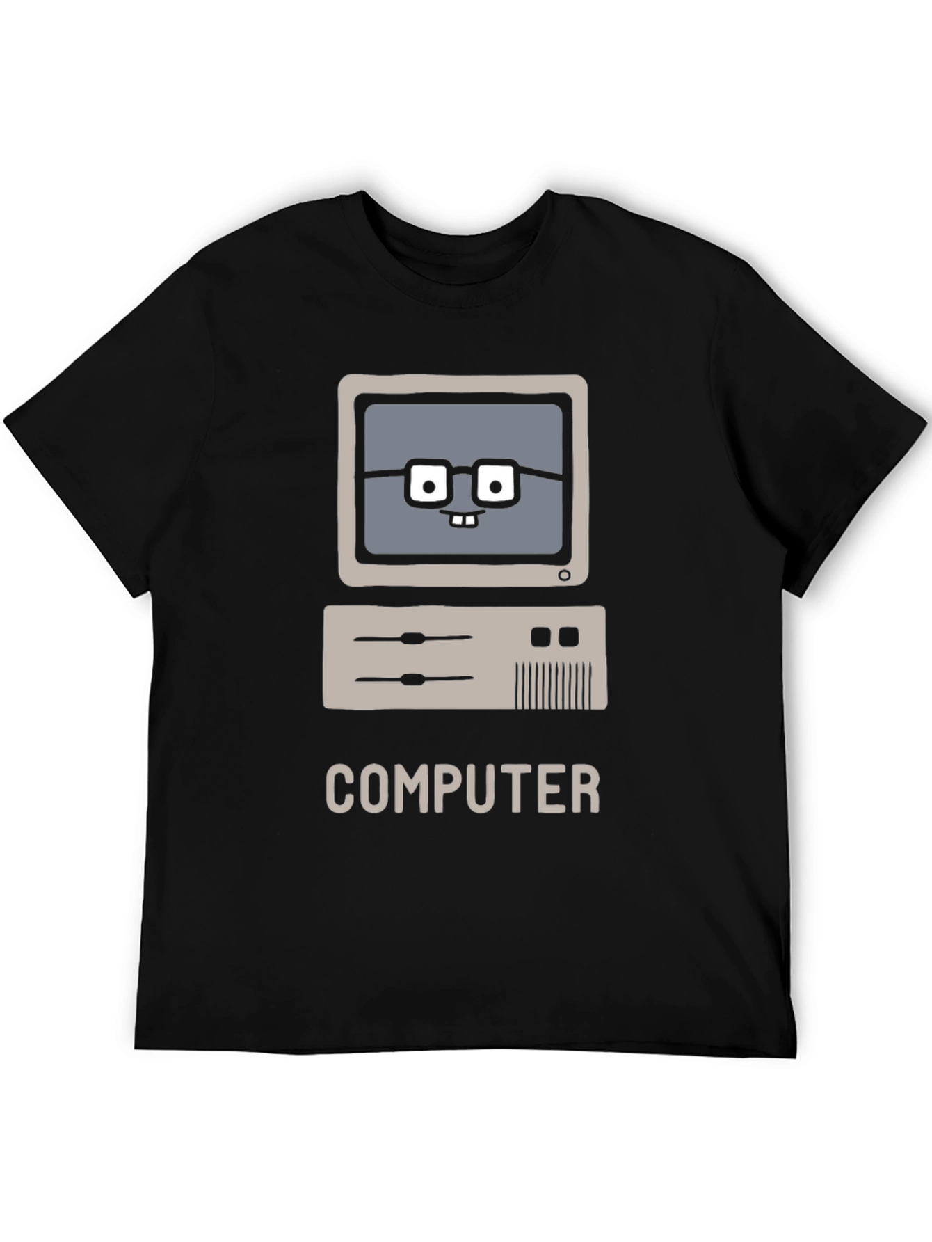 Nerd Computer Graphic Tee - Black