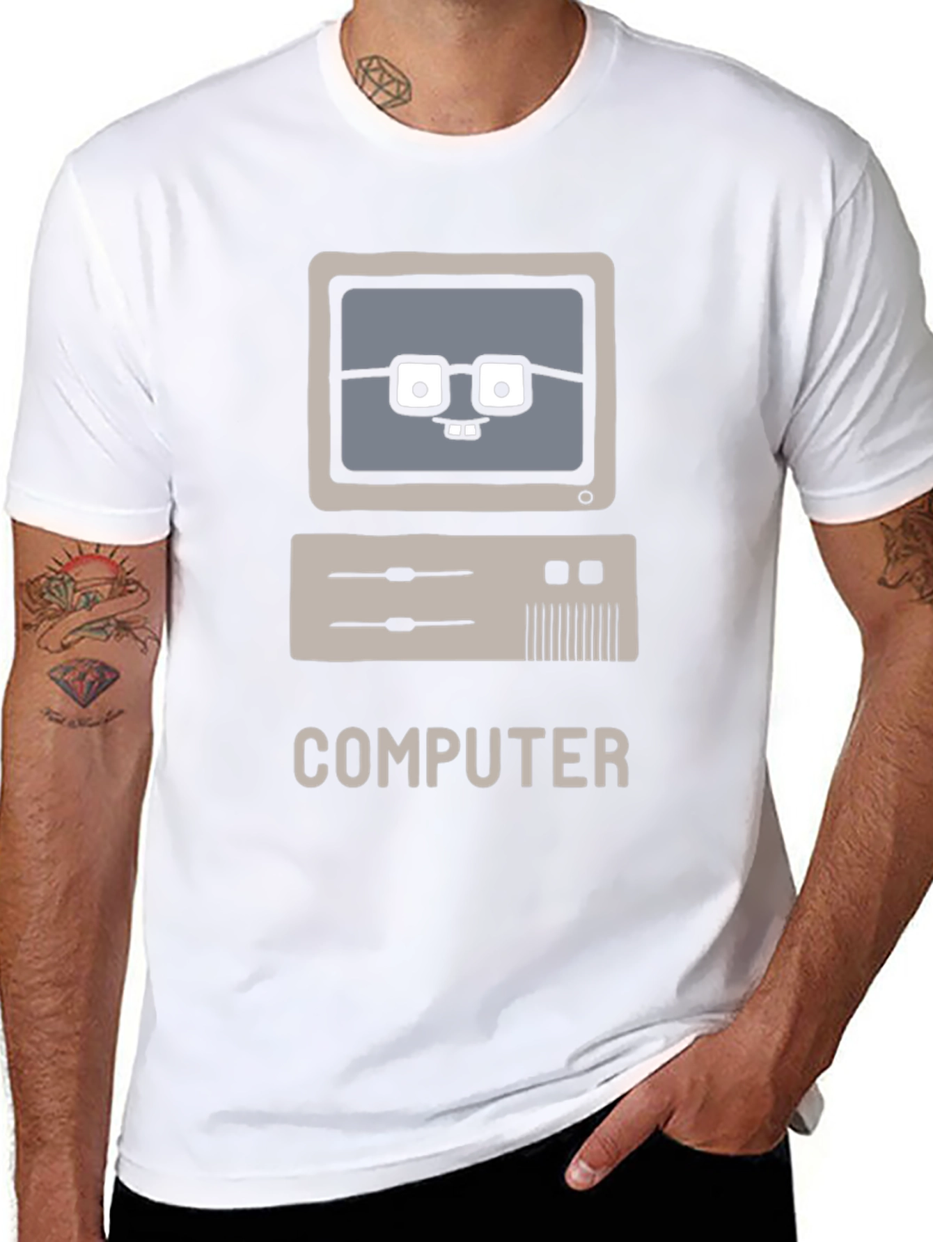 Nerd Computer Graphic Tee - Black