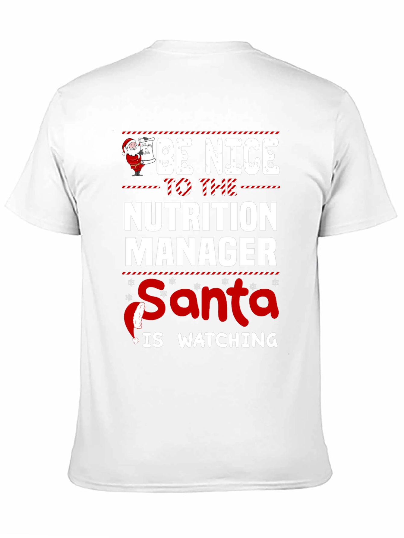 Nutrition Manager Santa Watching Christmas T-Shirt