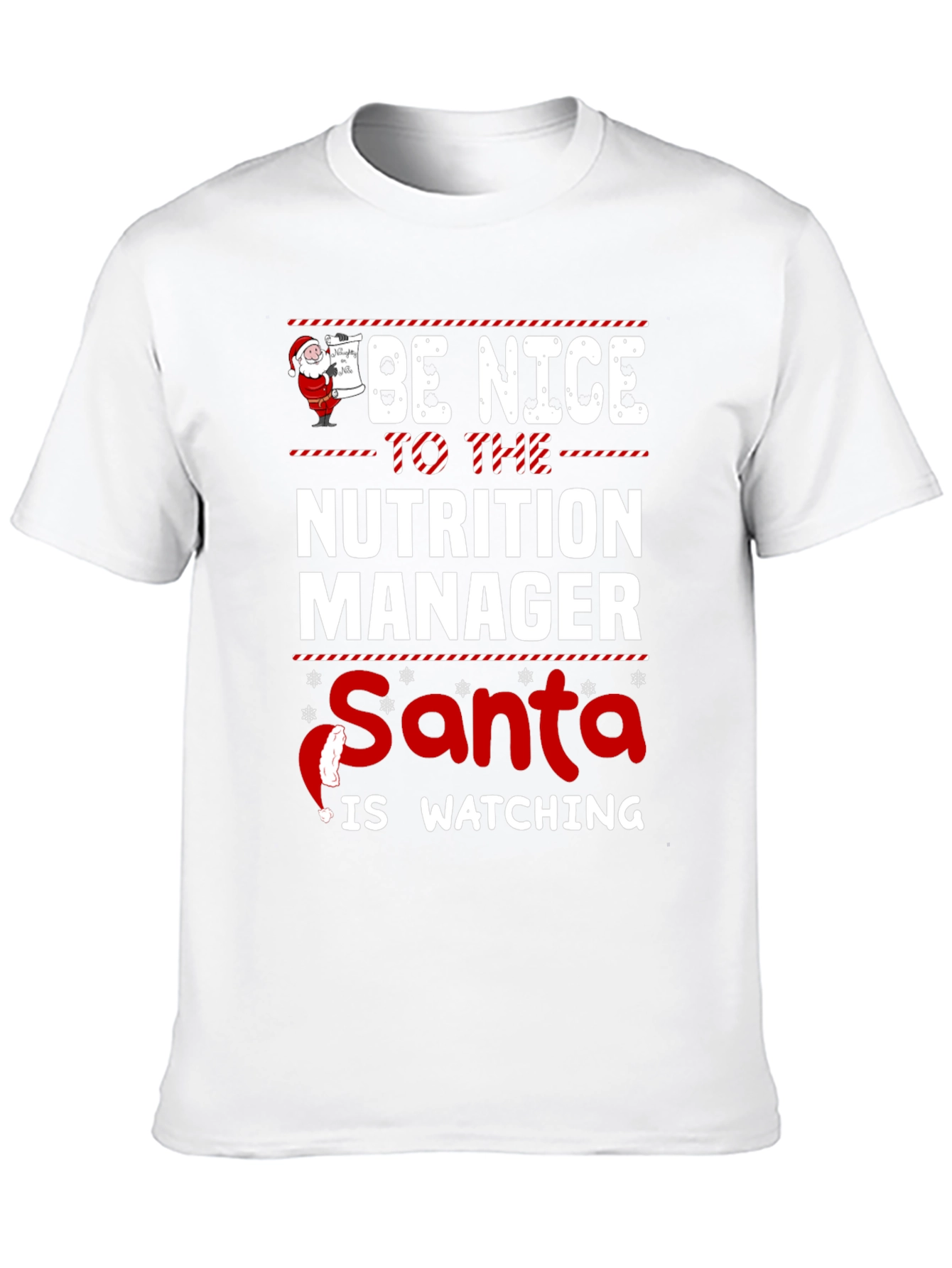 Nutrition Manager Santa Watching Christmas T-Shirt