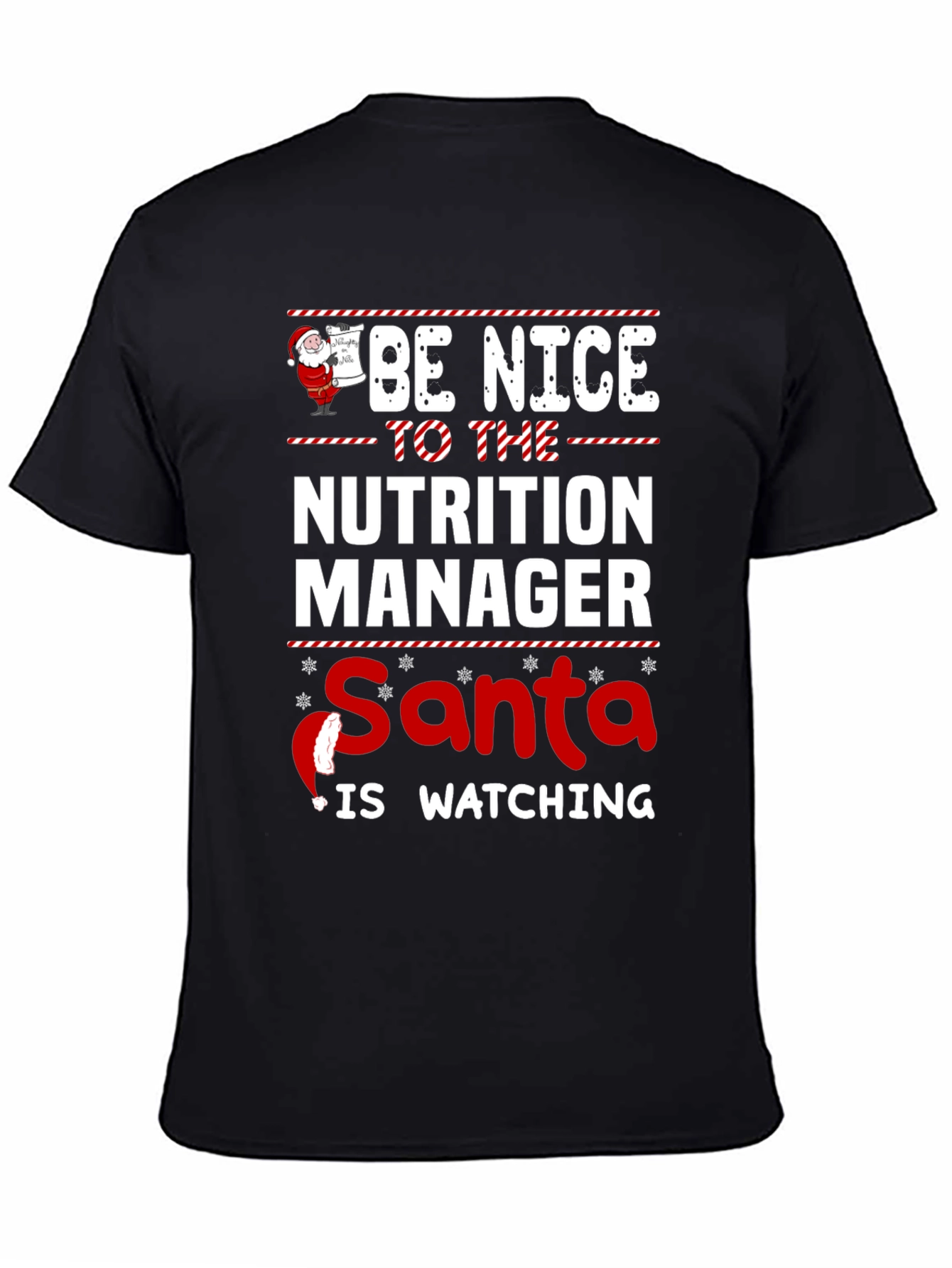 Nutrition Manager Santa Watching Christmas T-Shirt