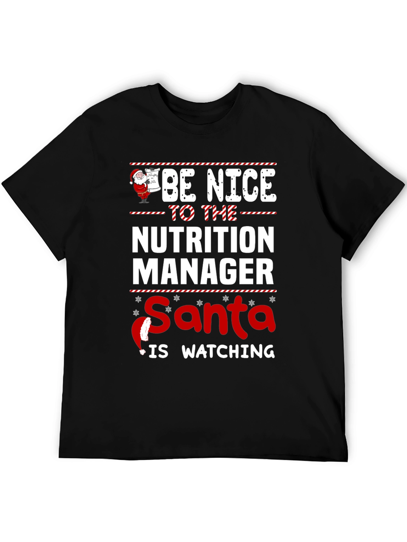Nutrition Manager Santa Watching Christmas T-Shirt