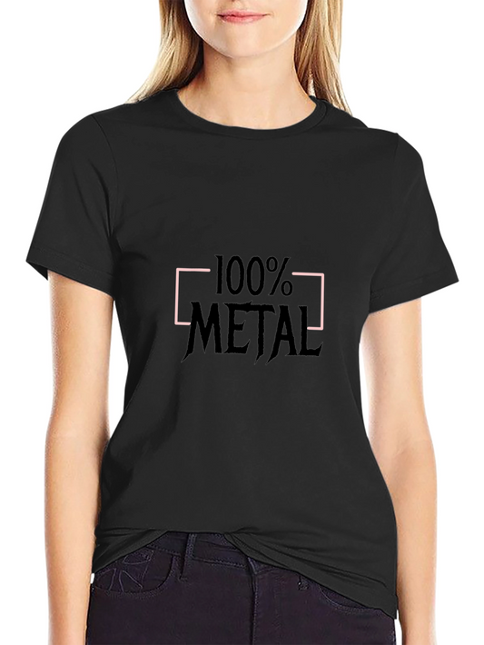 100% Metal Graphic Tee - Black Heavy Metal Music Shirt