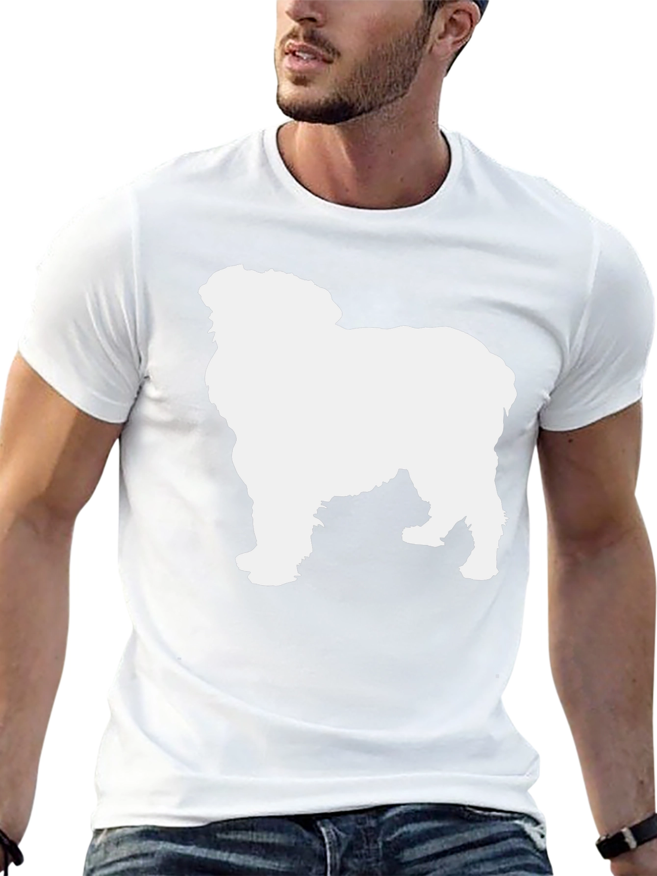 Dog Silhouette T-Shirt - Black Cotton Tee