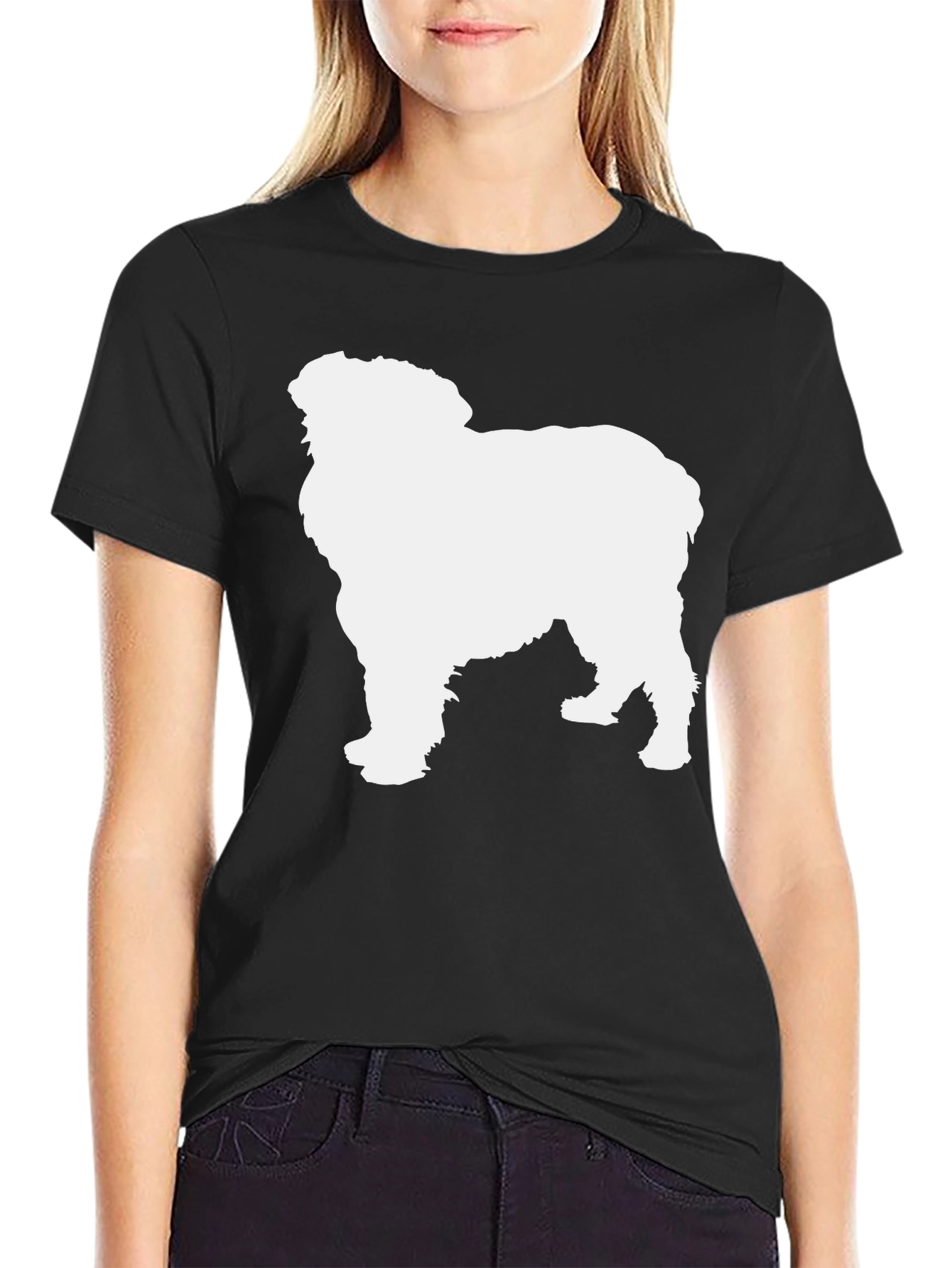 Dog Silhouette T-Shirt - Black Cotton Tee