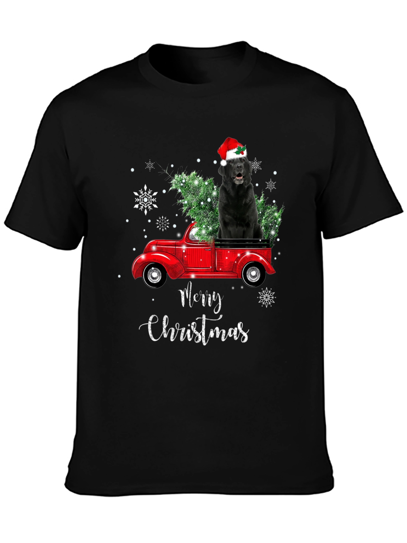 Christmas Dog Truck T-Shirt - Holiday Apparel