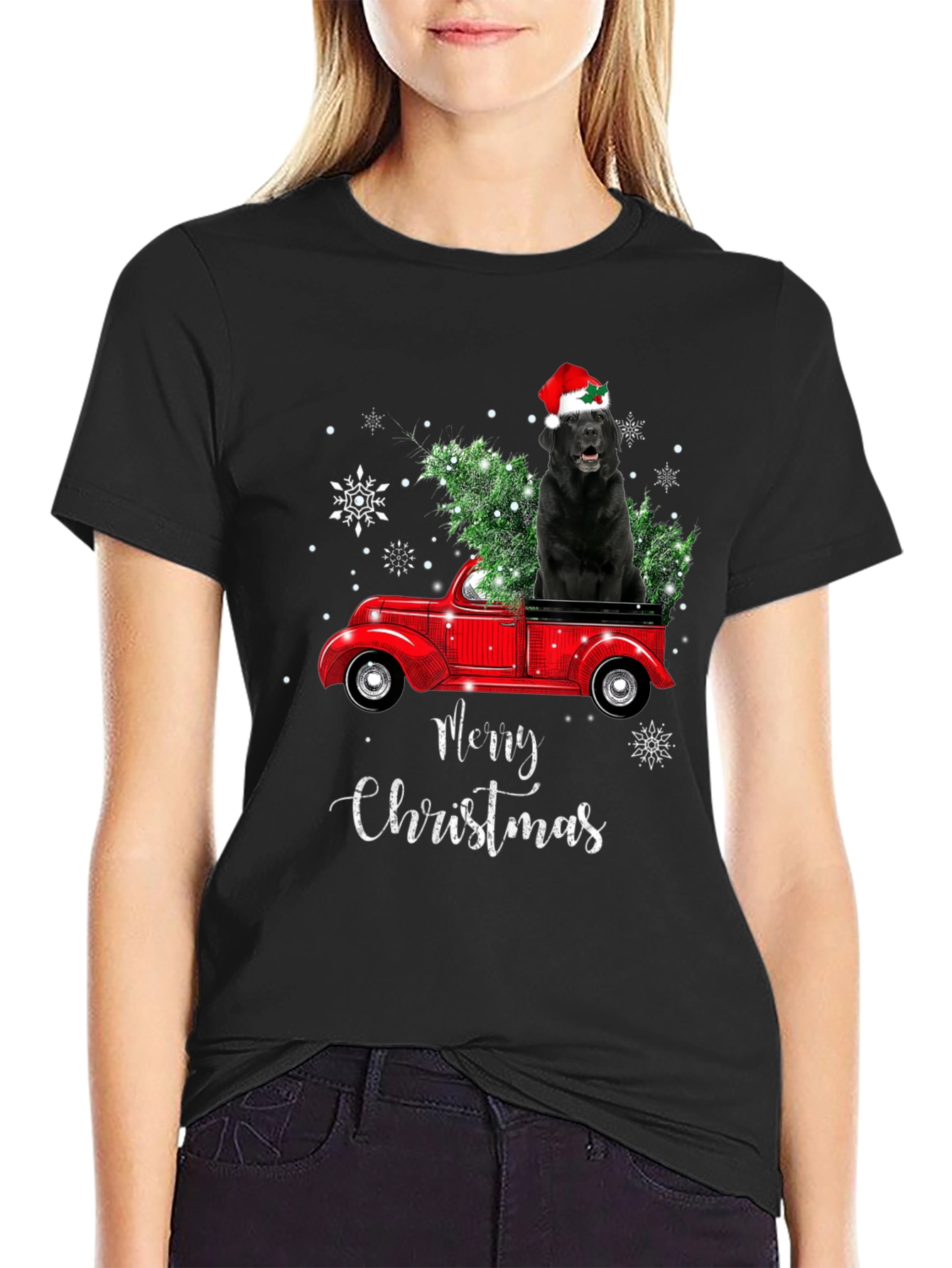 Christmas Dog Truck T-Shirt - Holiday Apparel