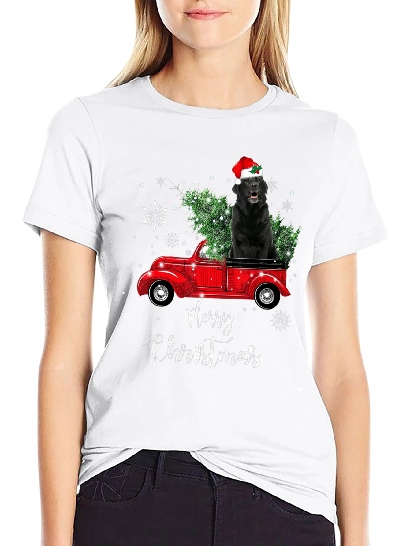 Christmas Dog Truck T-Shirt - Holiday Apparel