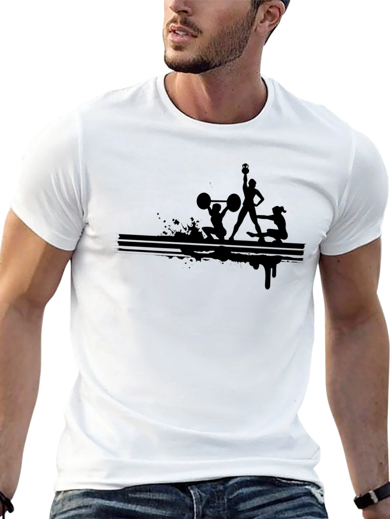 Black Fitness Graphic T-Shirt