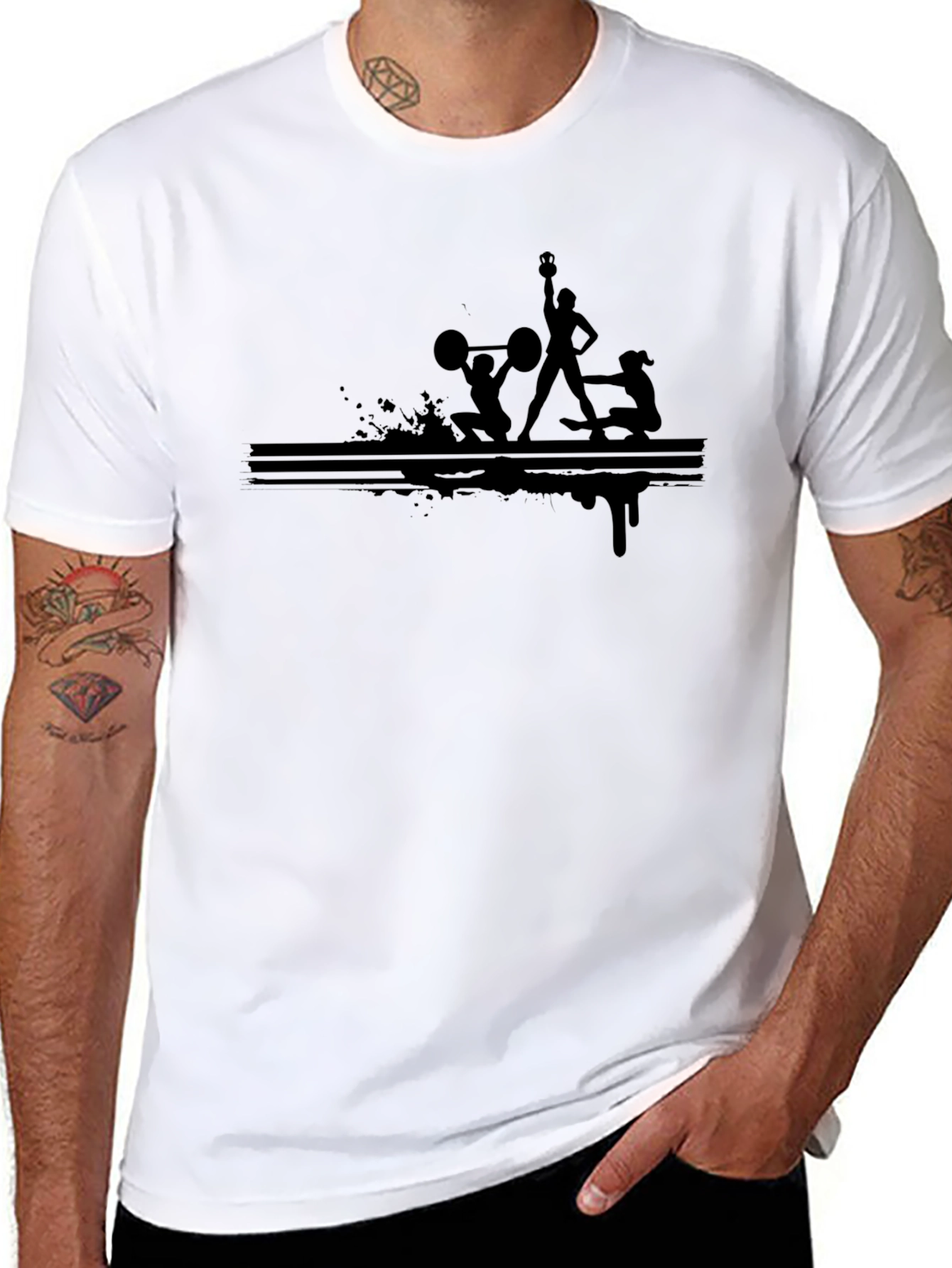 Black Fitness Graphic T-Shirt