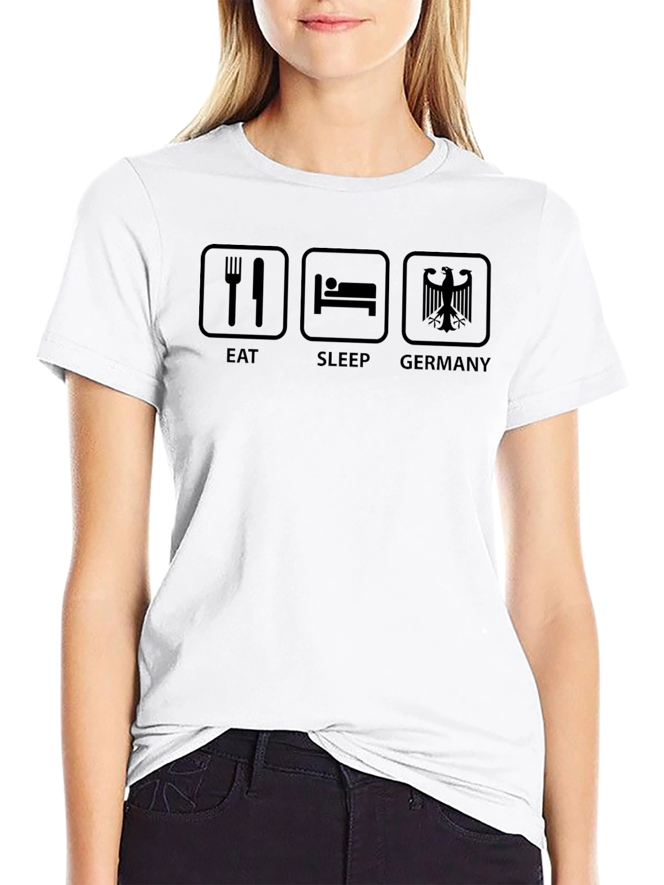Eat Sleep Germany Black T-Shirt