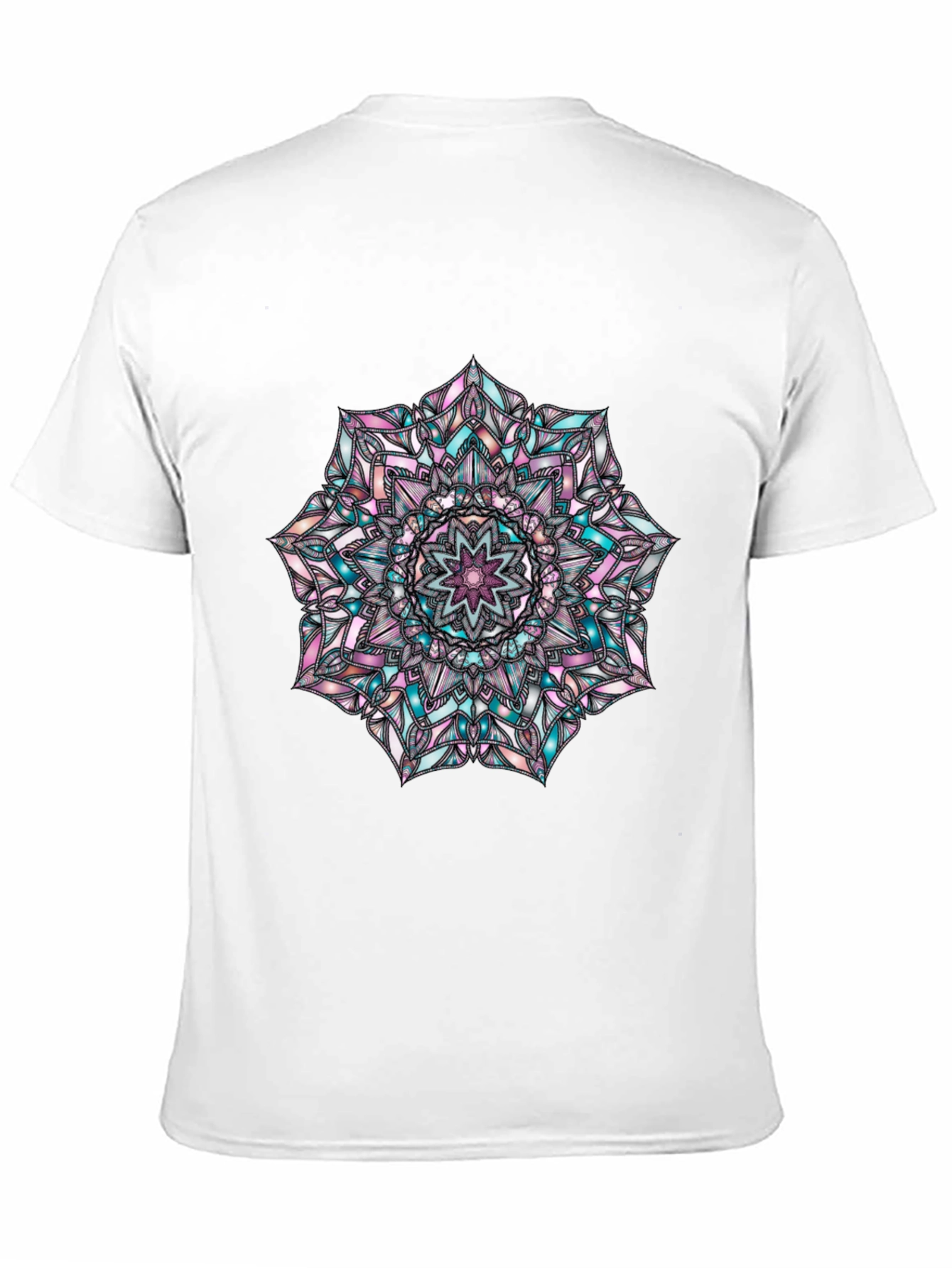 Mandala Graphic Print Mens Black T-Shirt