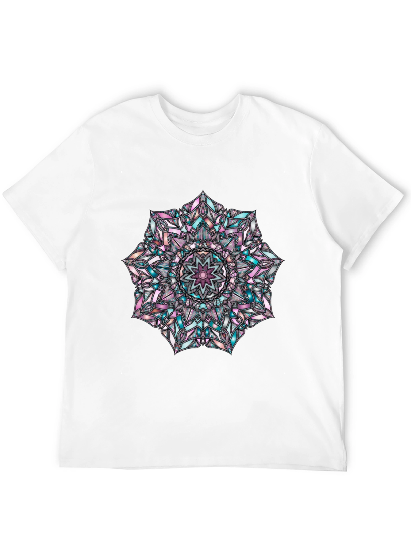 Mandala Graphic Print Mens Black T-Shirt