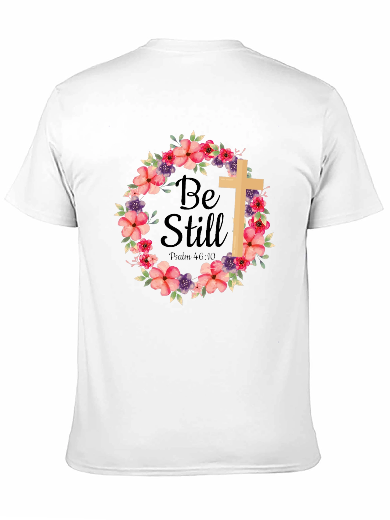 Be Still Floral Cross T-Shirt