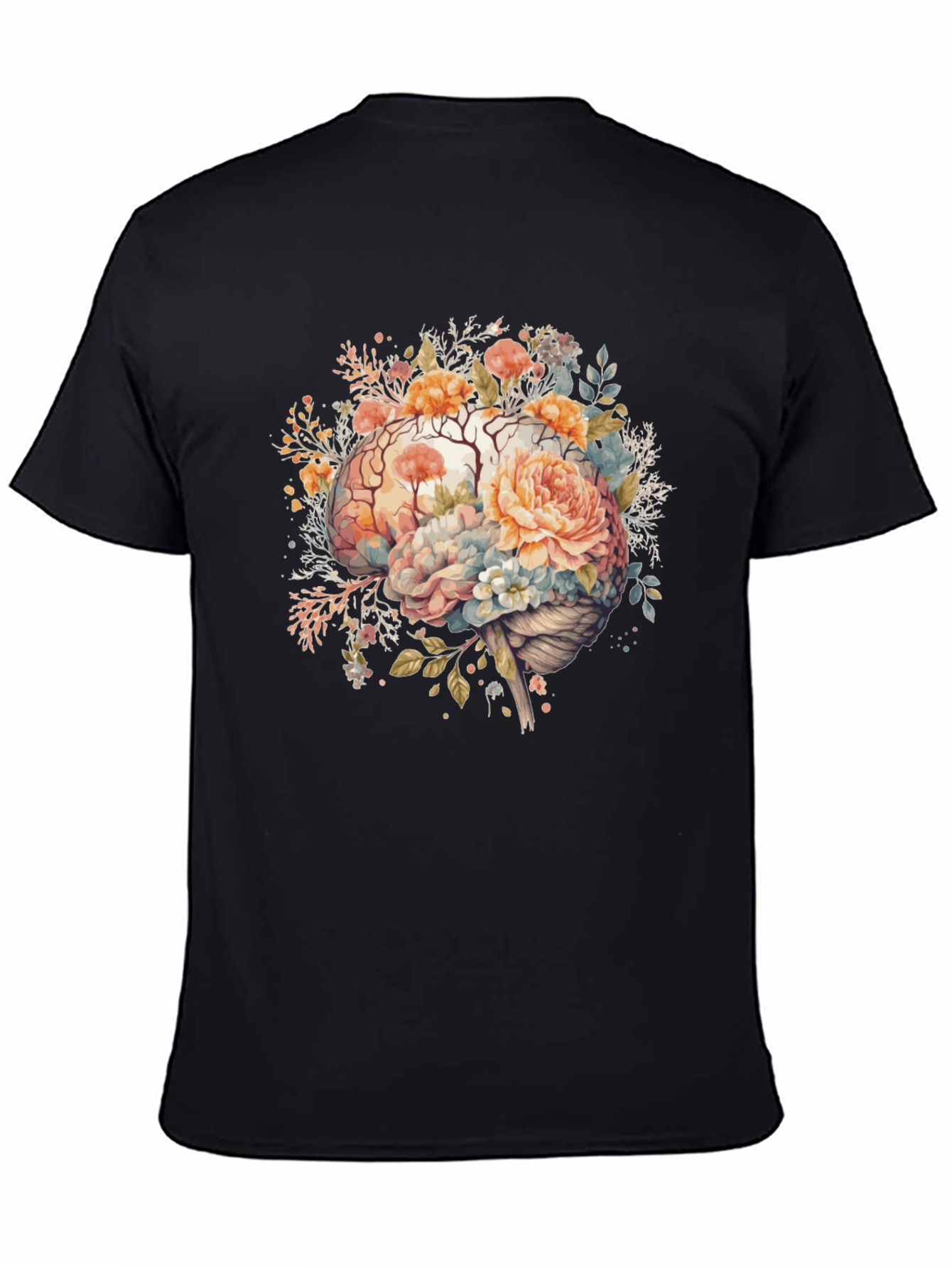 Floral Brain Graphic Tee - Stylish Mindful Design