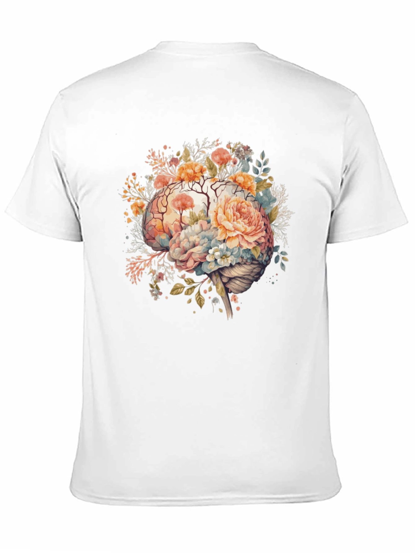 Floral Brain Graphic Tee - Stylish Mindful Design
