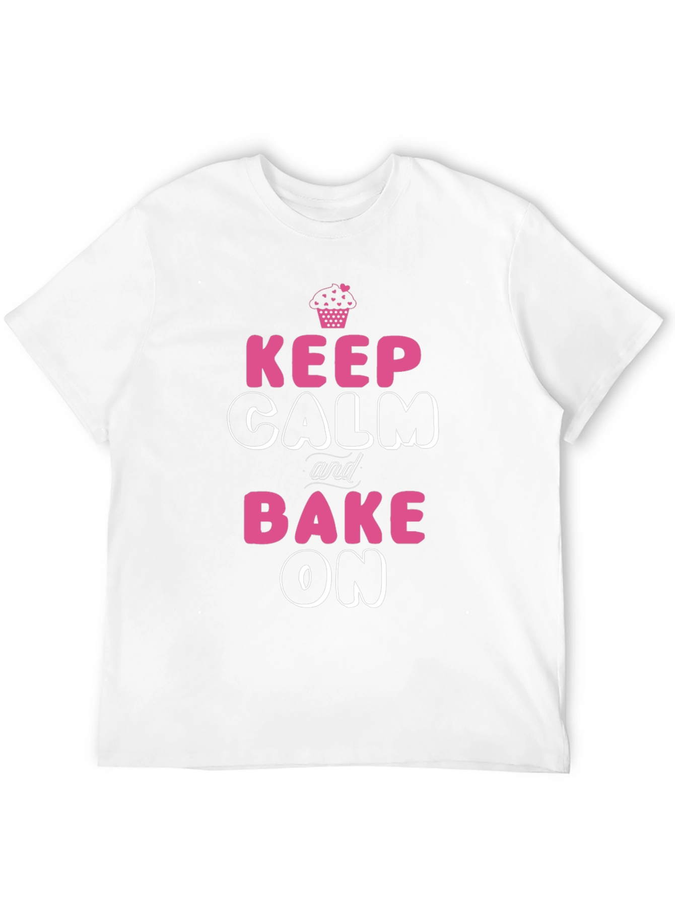 Keep Calm and Bake On Black Graphic T-Shirt