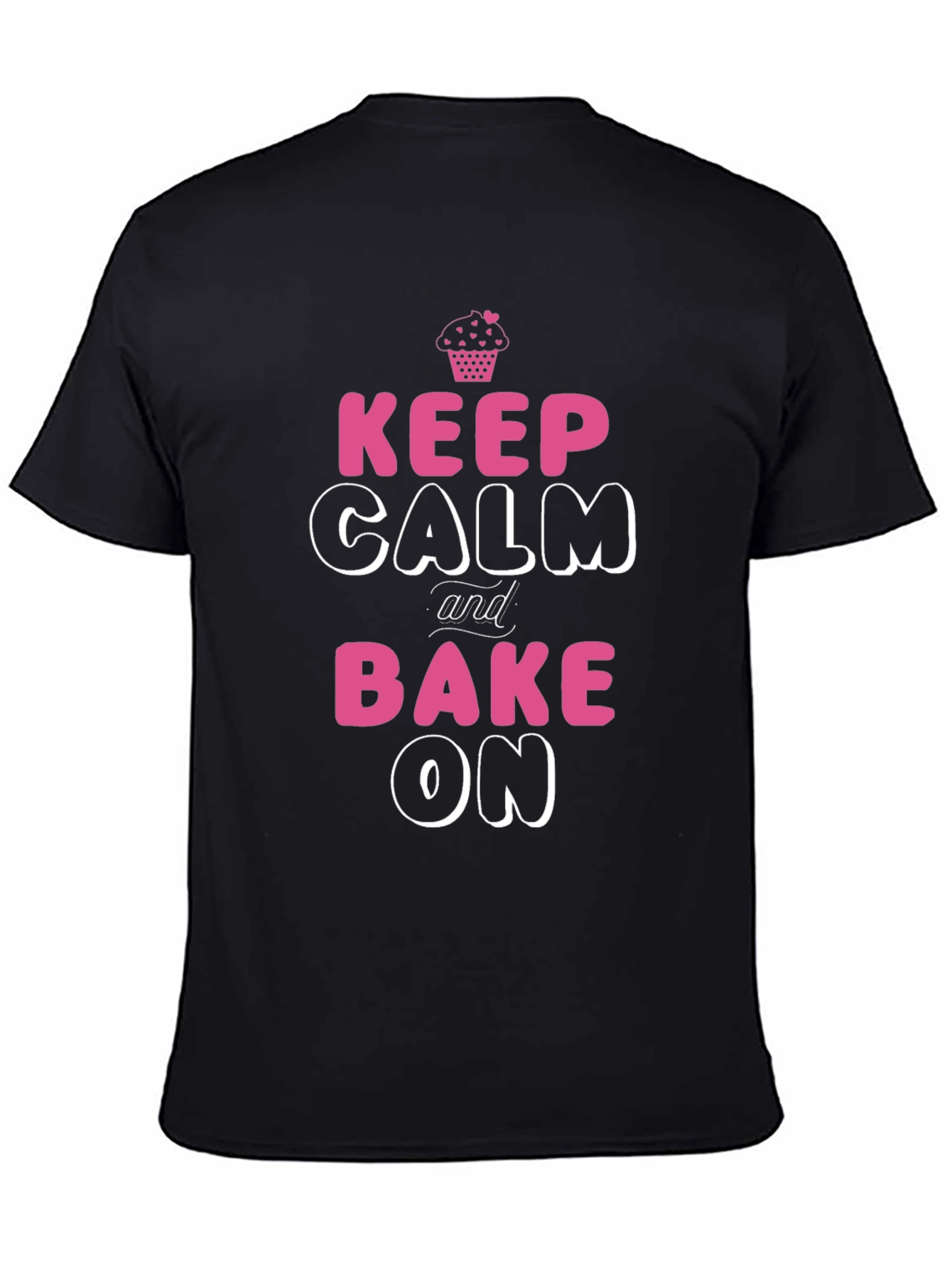 Keep Calm and Bake On Black Graphic T-Shirt
