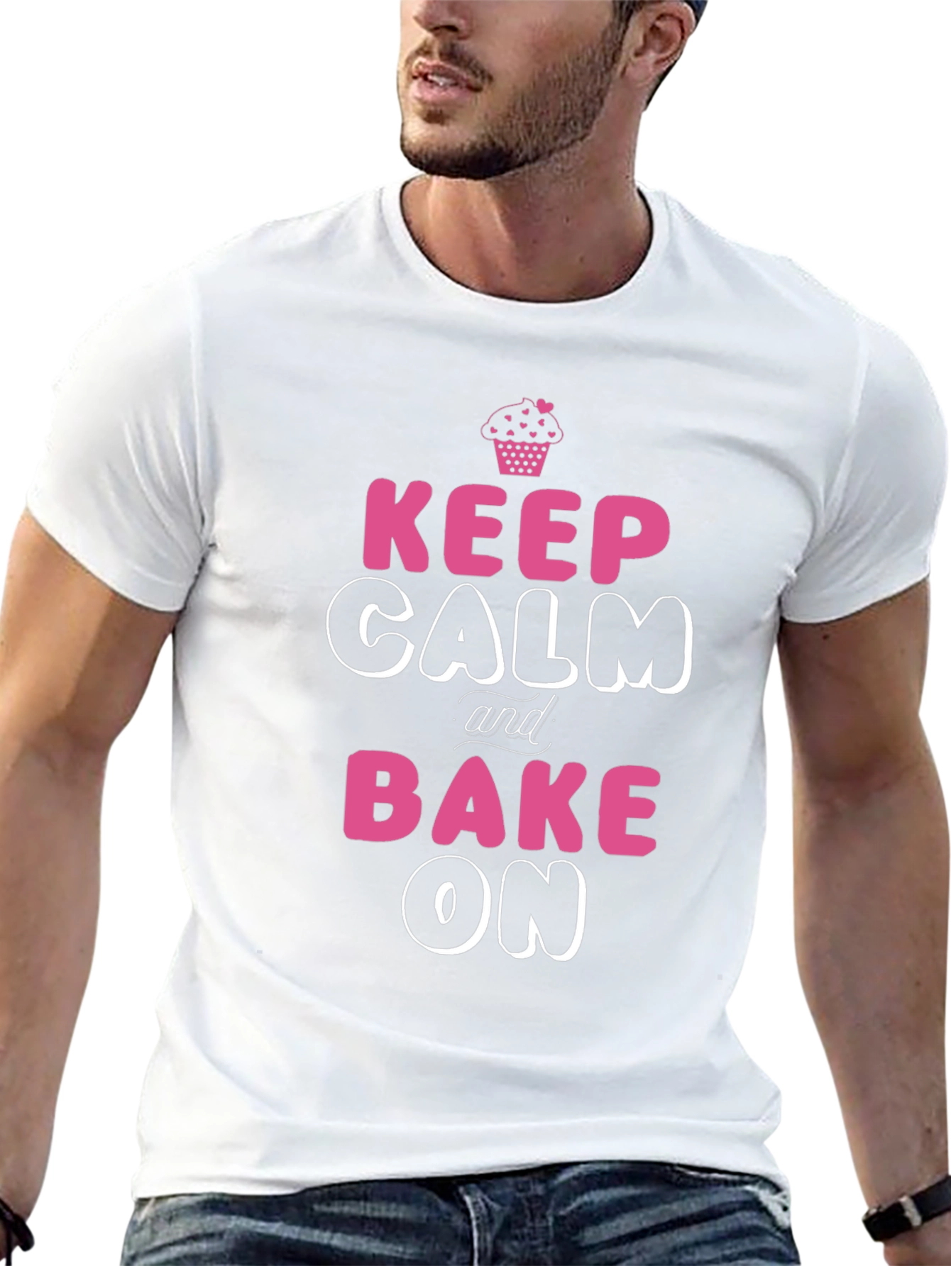 Keep Calm and Bake On Black Graphic T-Shirt