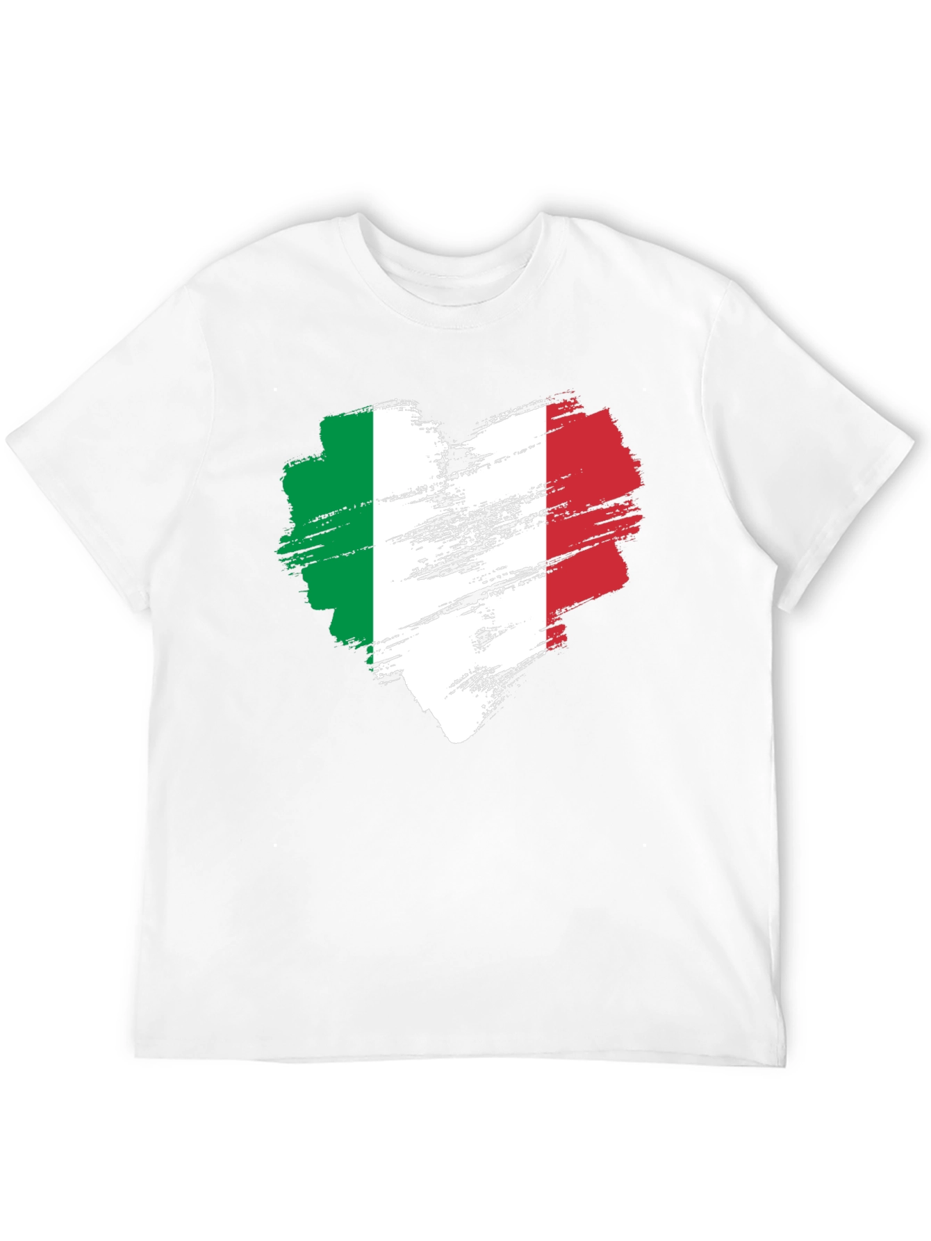 Italian Flag Heart T-Shirt - Black Cotton Tee