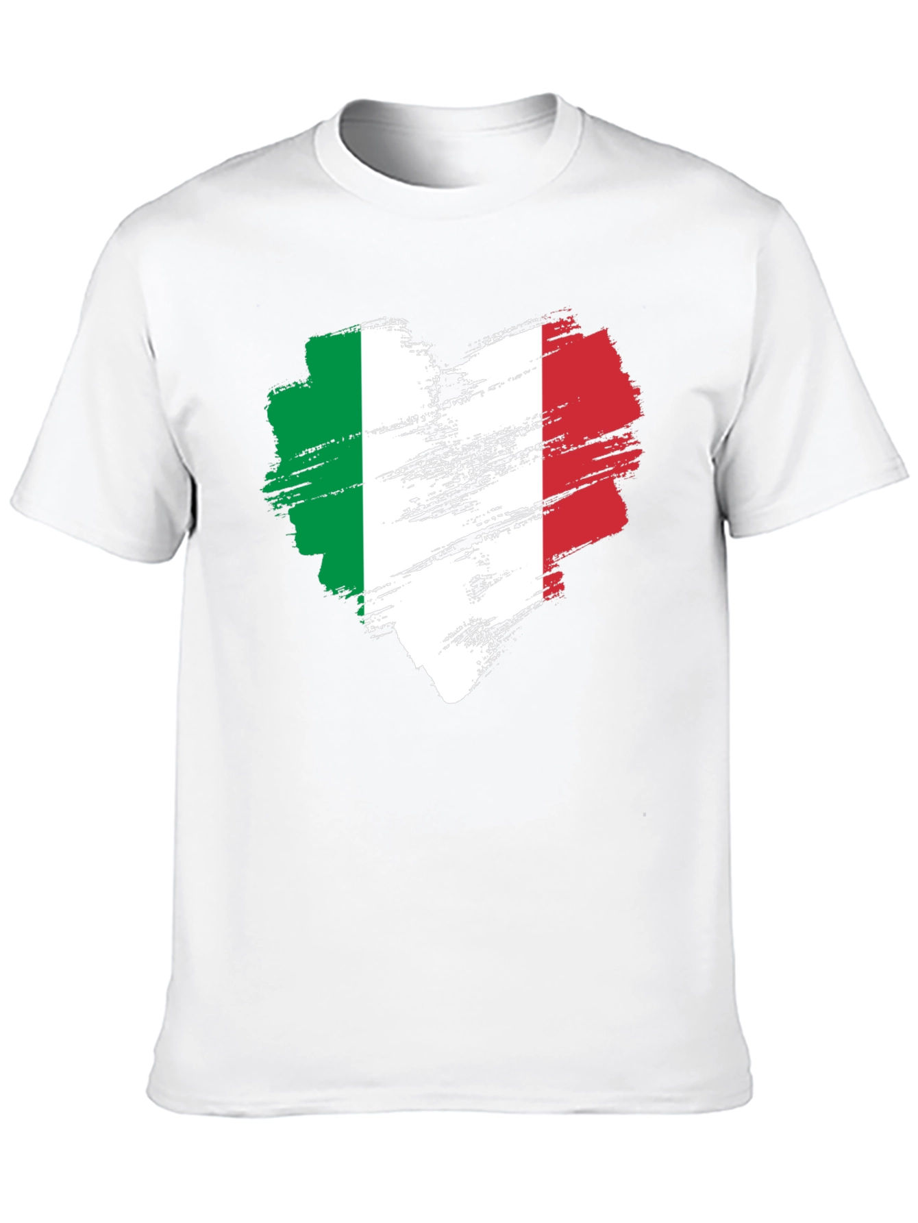 Italian Flag Heart T-Shirt - Black Cotton Tee