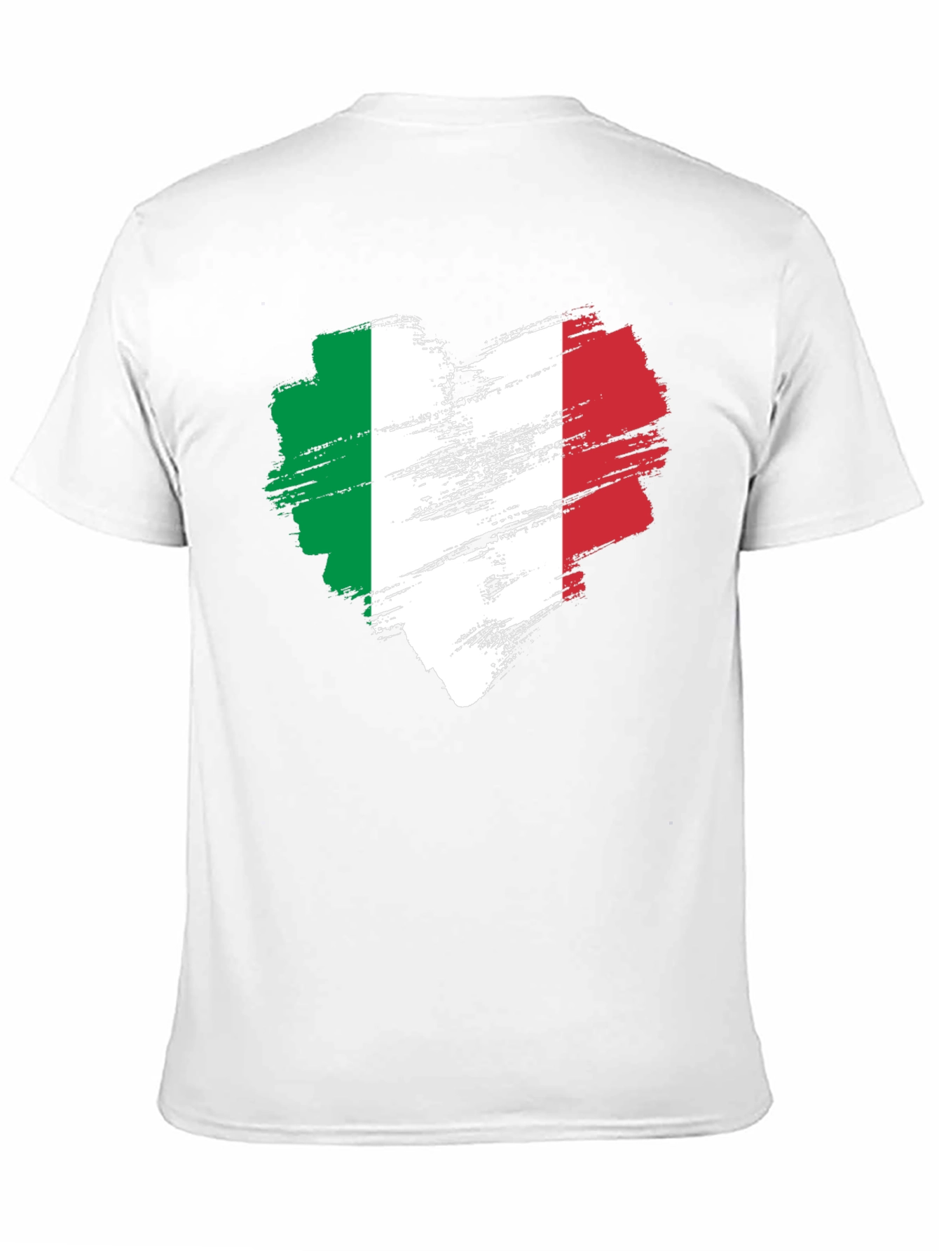 Italian Flag Heart T-Shirt - Black Cotton Tee
