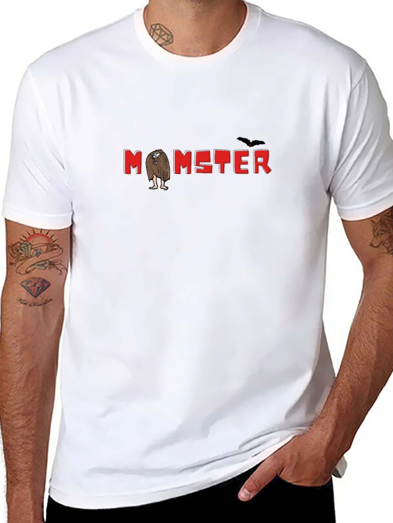 Monster Graphic Print Tee - Funny Halloween Shirt