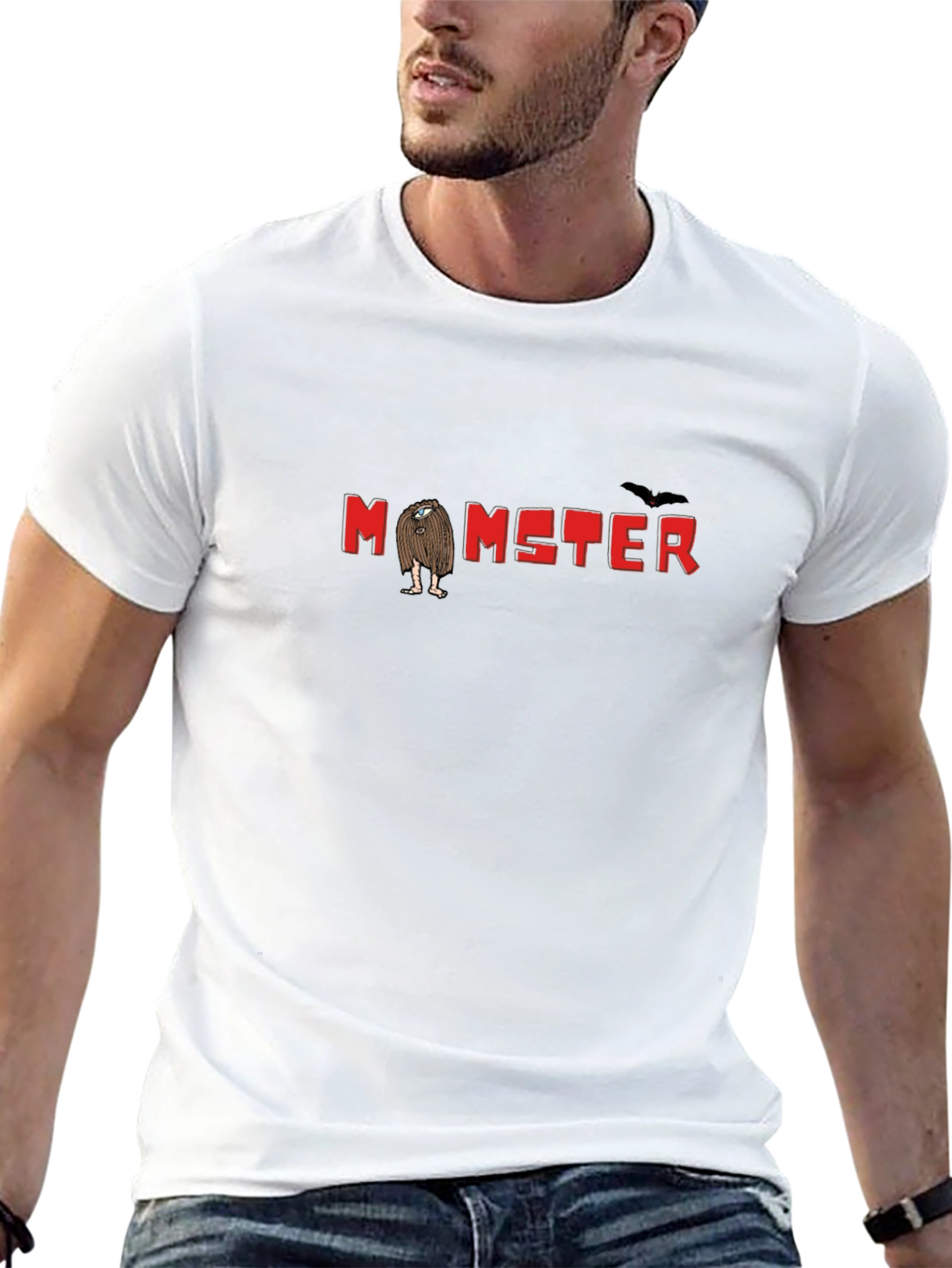 Monster Graphic Print Tee - Funny Halloween Shirt