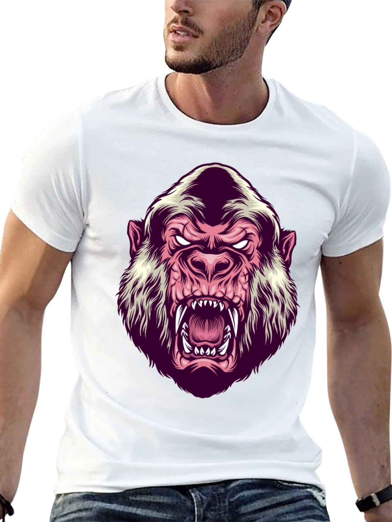 Mens Black Gorilla Graphic T-Shirt
