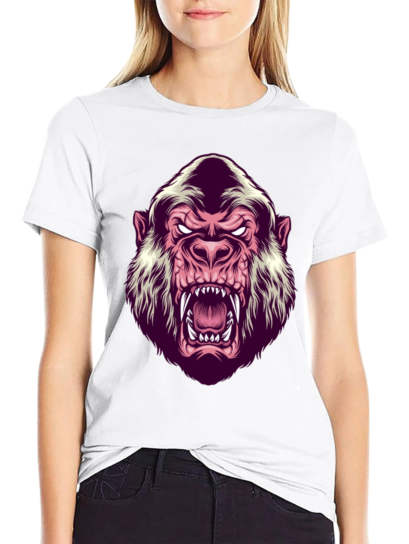 Mens Black Gorilla Graphic T-Shirt