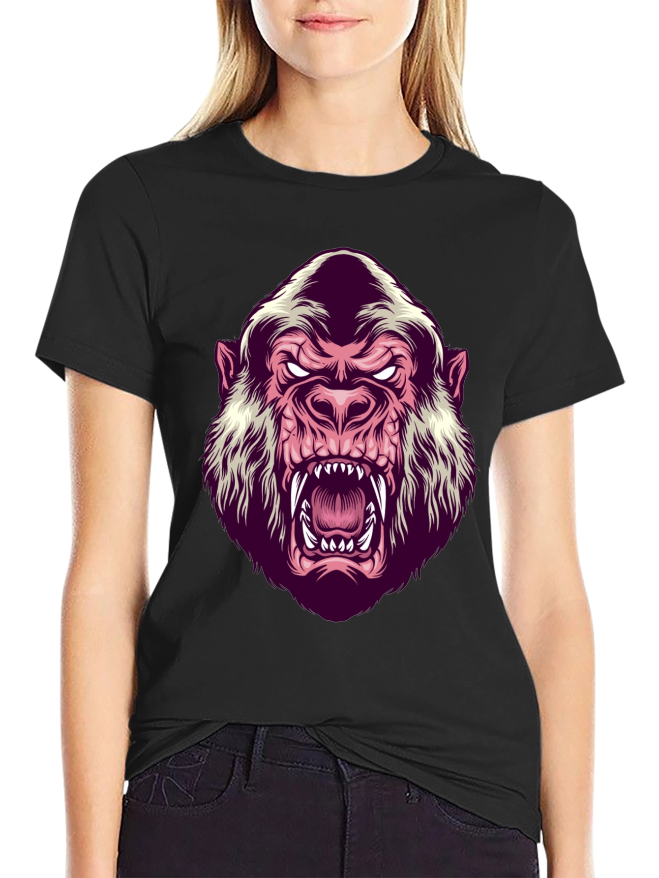 Mens Black Gorilla Graphic T-Shirt