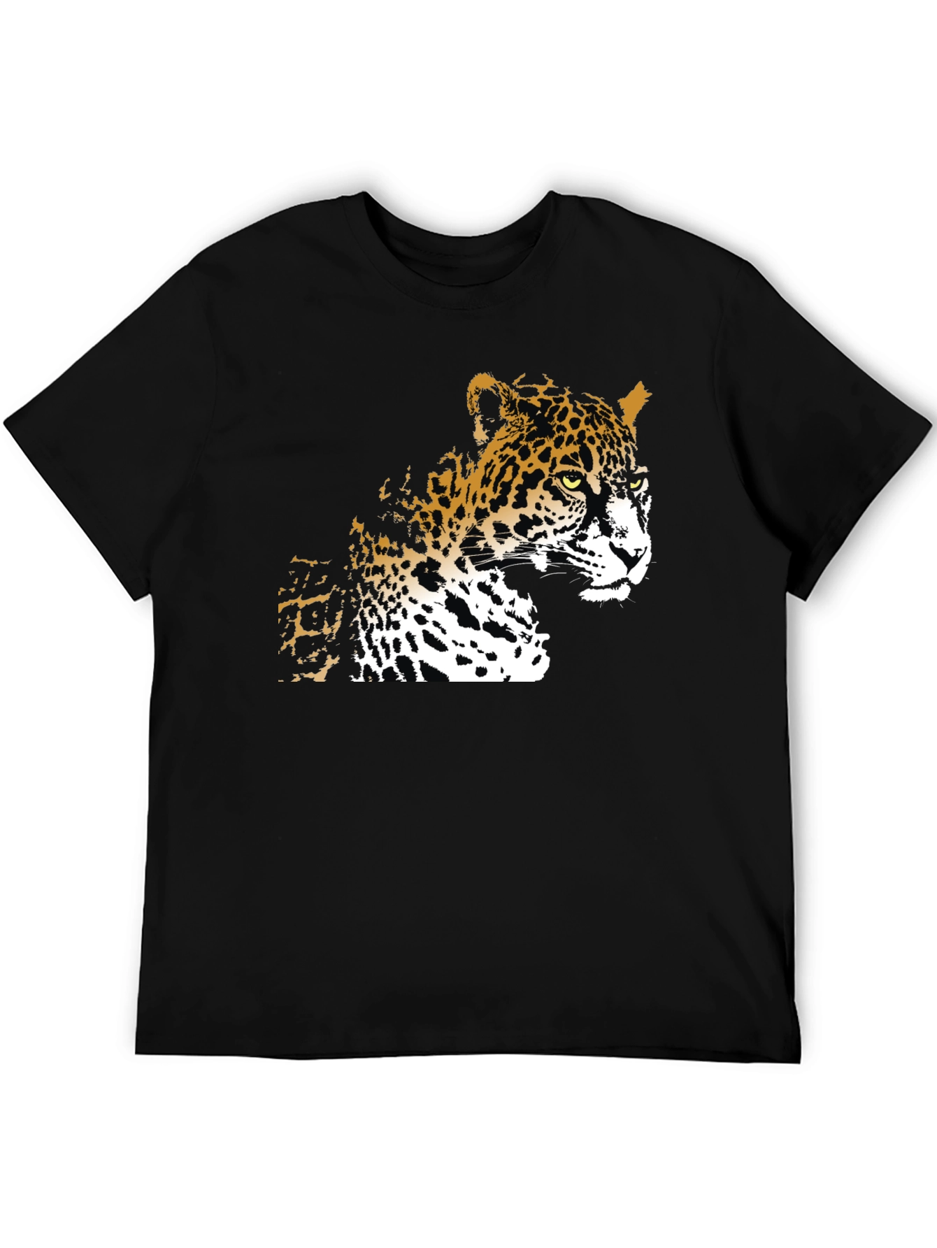 Cool Leopard Graphic Print Black T-Shirt