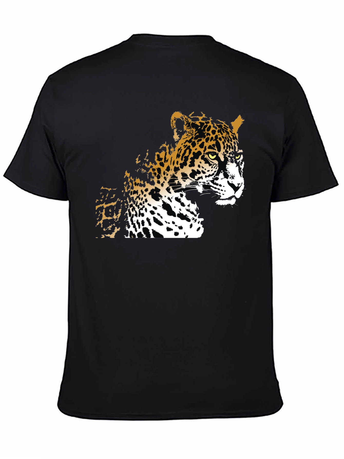 Cool Leopard Graphic Print Black T-Shirt