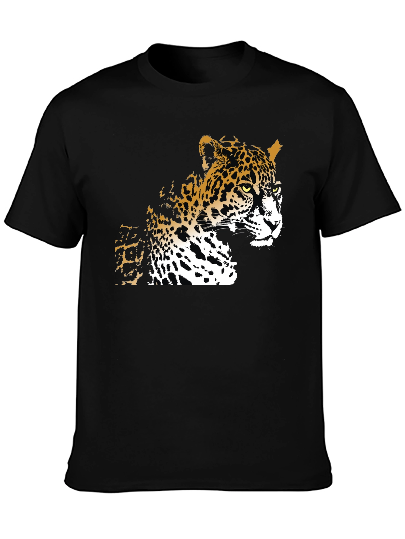 Cool Leopard Graphic Print Black T-Shirt
