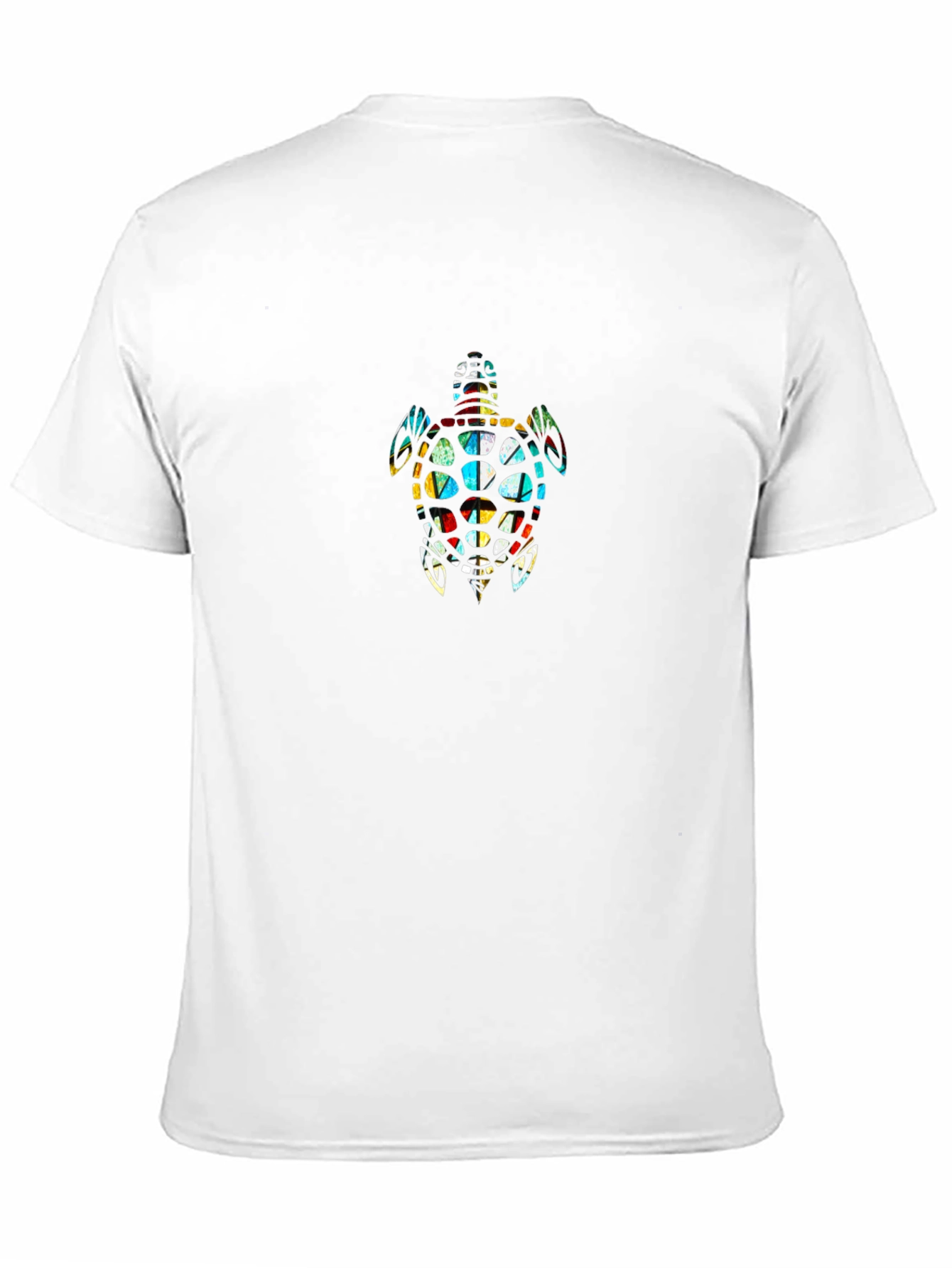Stained Glass Turtle Graphic T-Shirt - Black