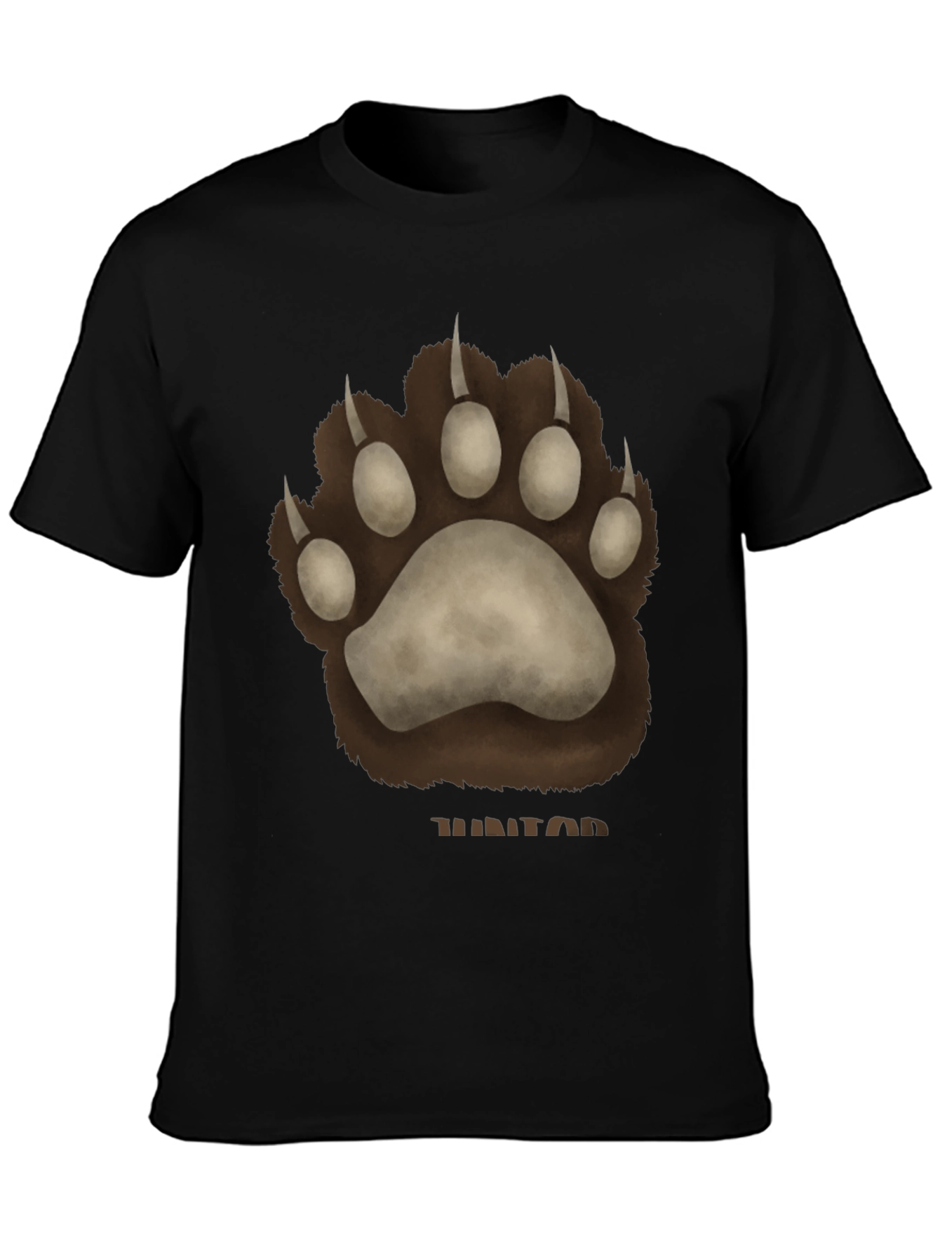 Bear Paw Print Graphic T-Shirt - Casual Wear