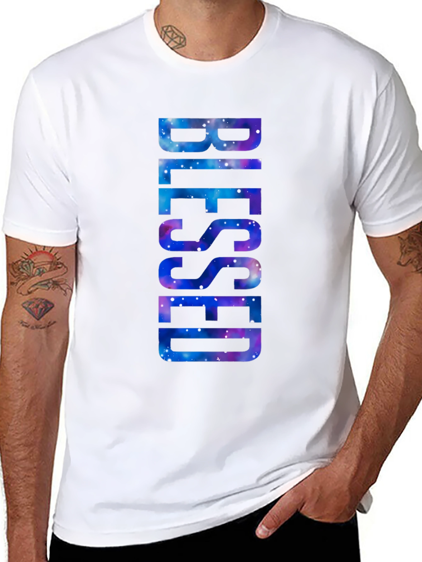 Blessed Galaxy Graphic T-Shirt - Black
