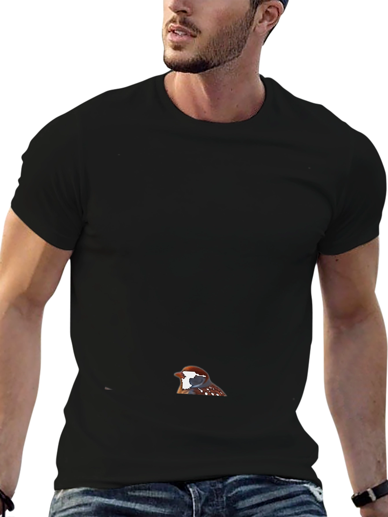 Mens Black Bird Graphic Tee